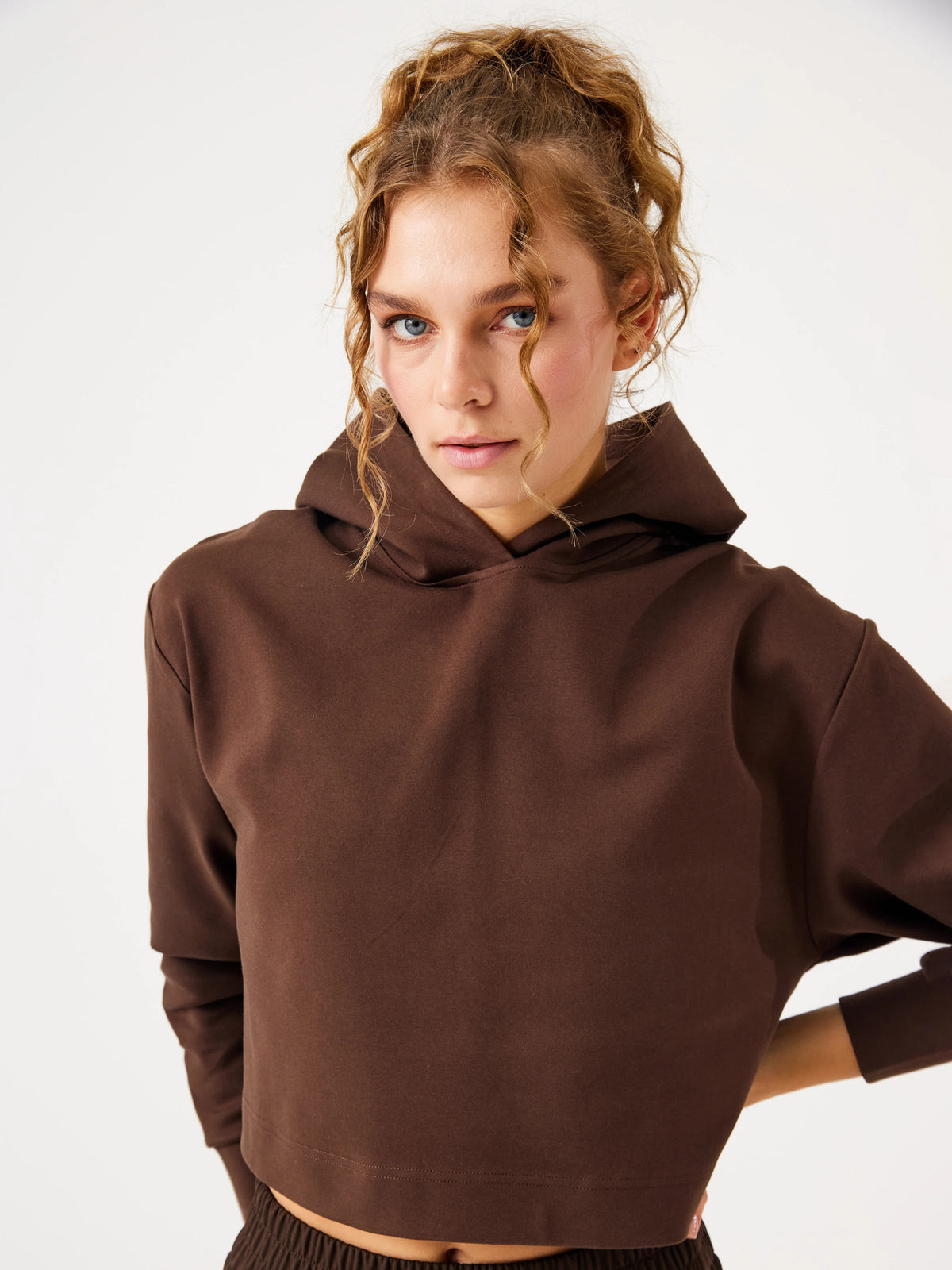 Aura Casual Hoodie Kahverengi