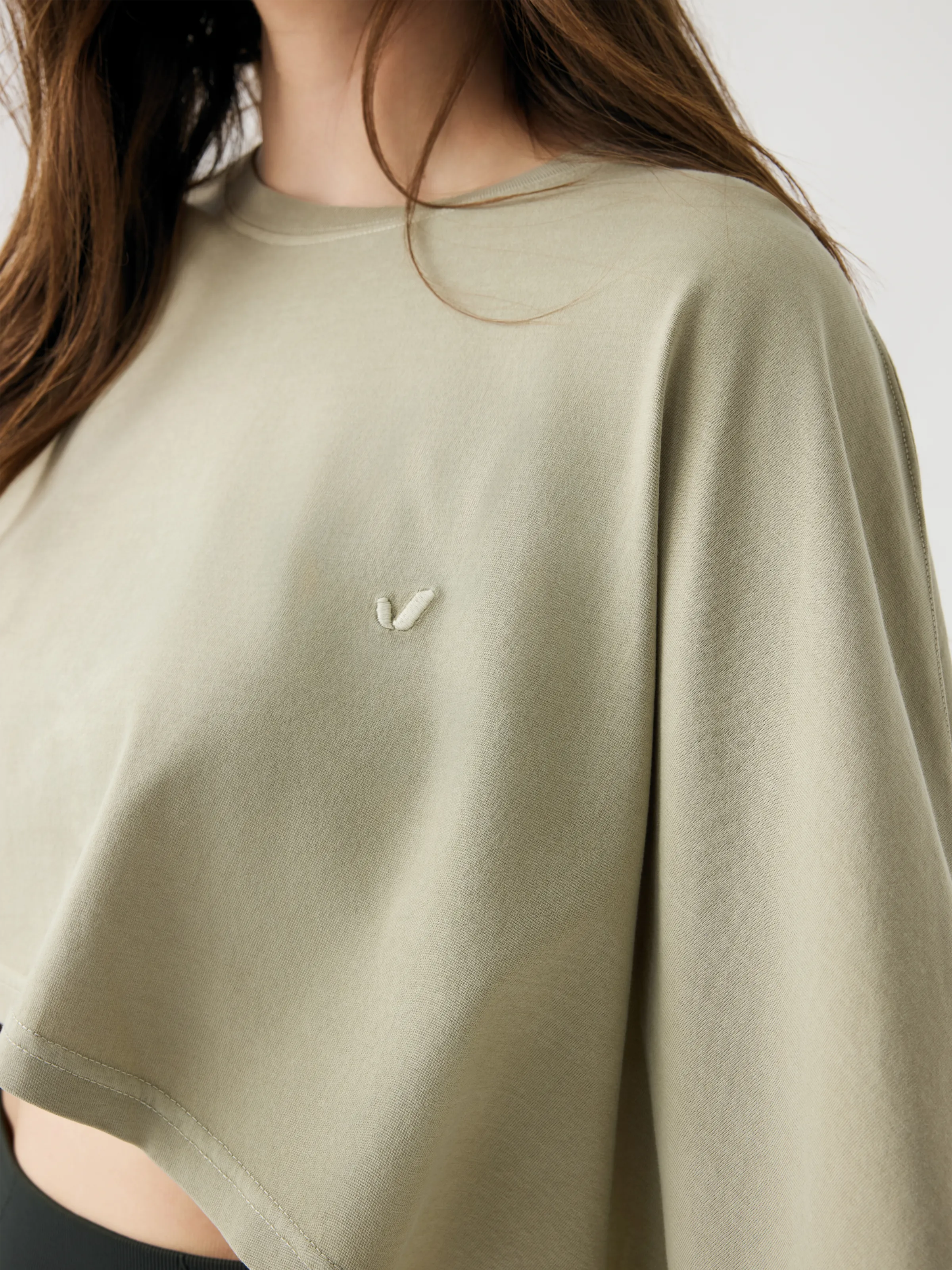 Aura Crop Long Sleeve T-Shirt Yeşil