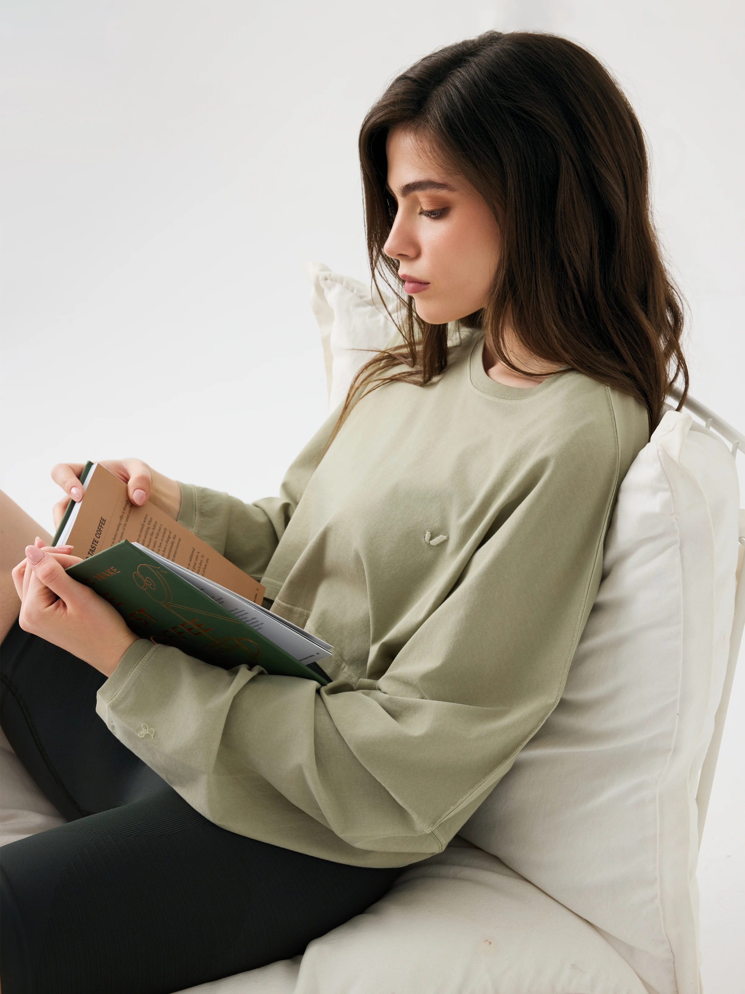 Aura Crop Long Sleeve T-Shirt Yeşil