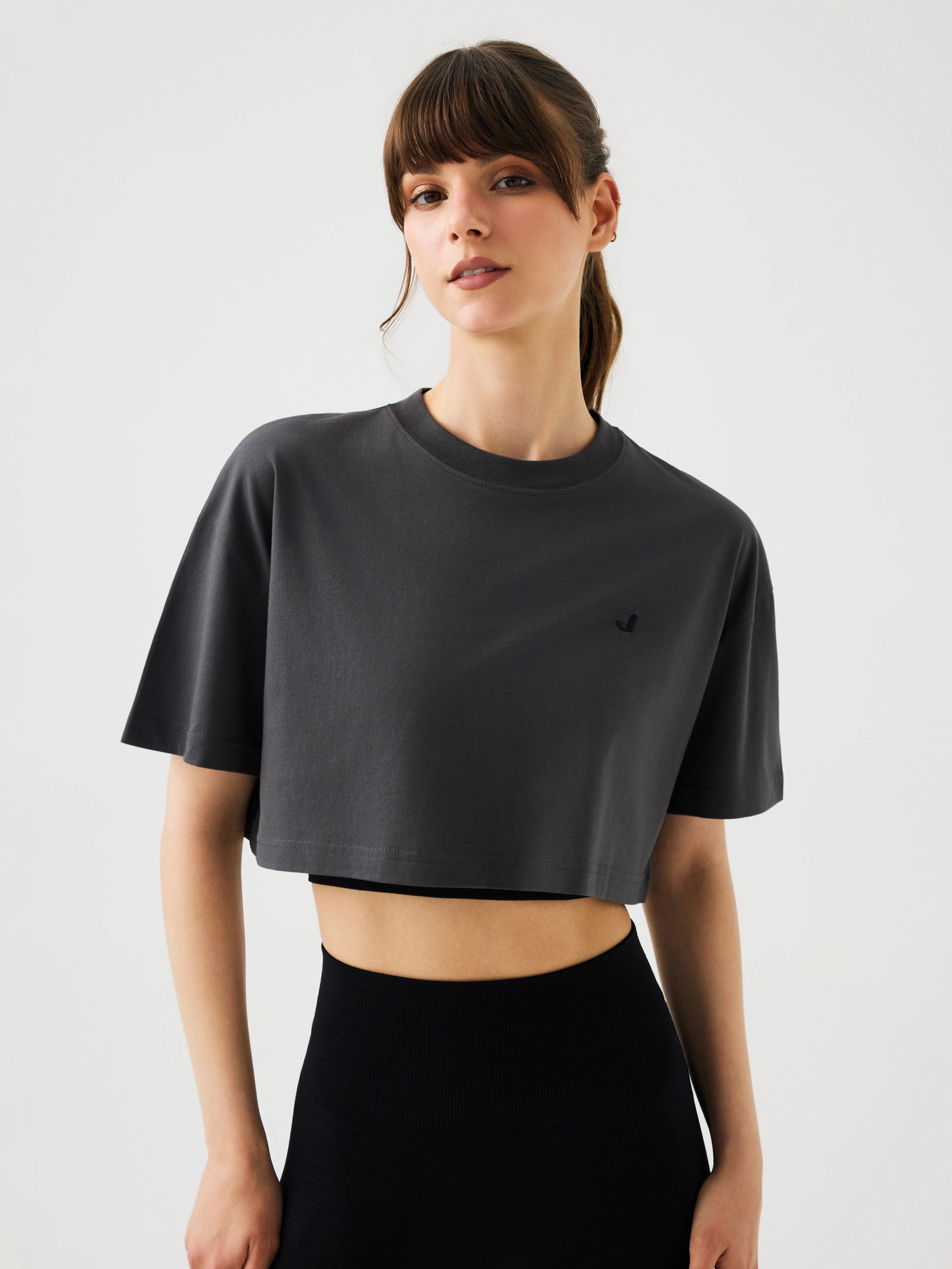 Aura Crop T-Shirt Antrasit