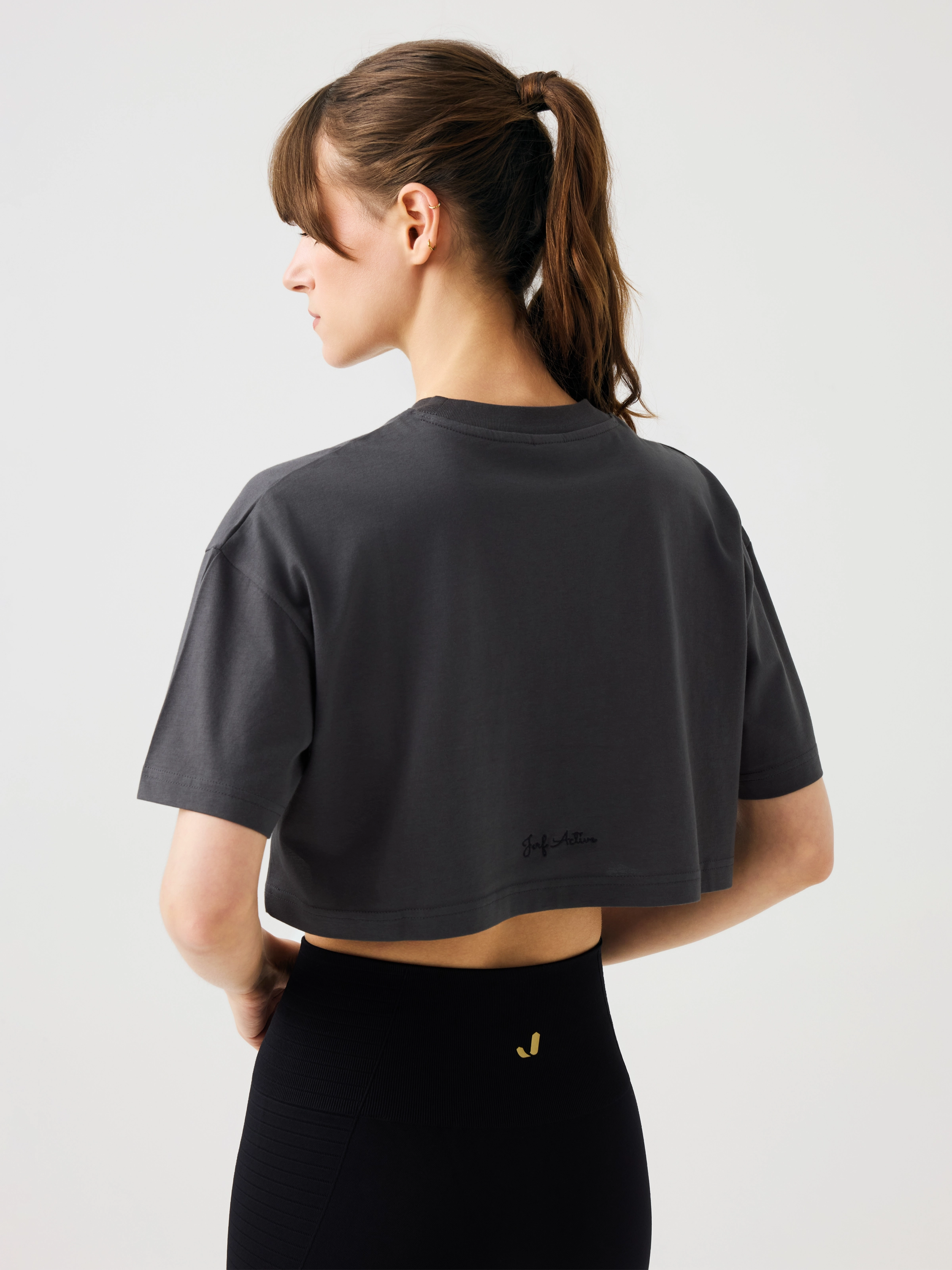 Aura Crop T-Shirt Antrasit