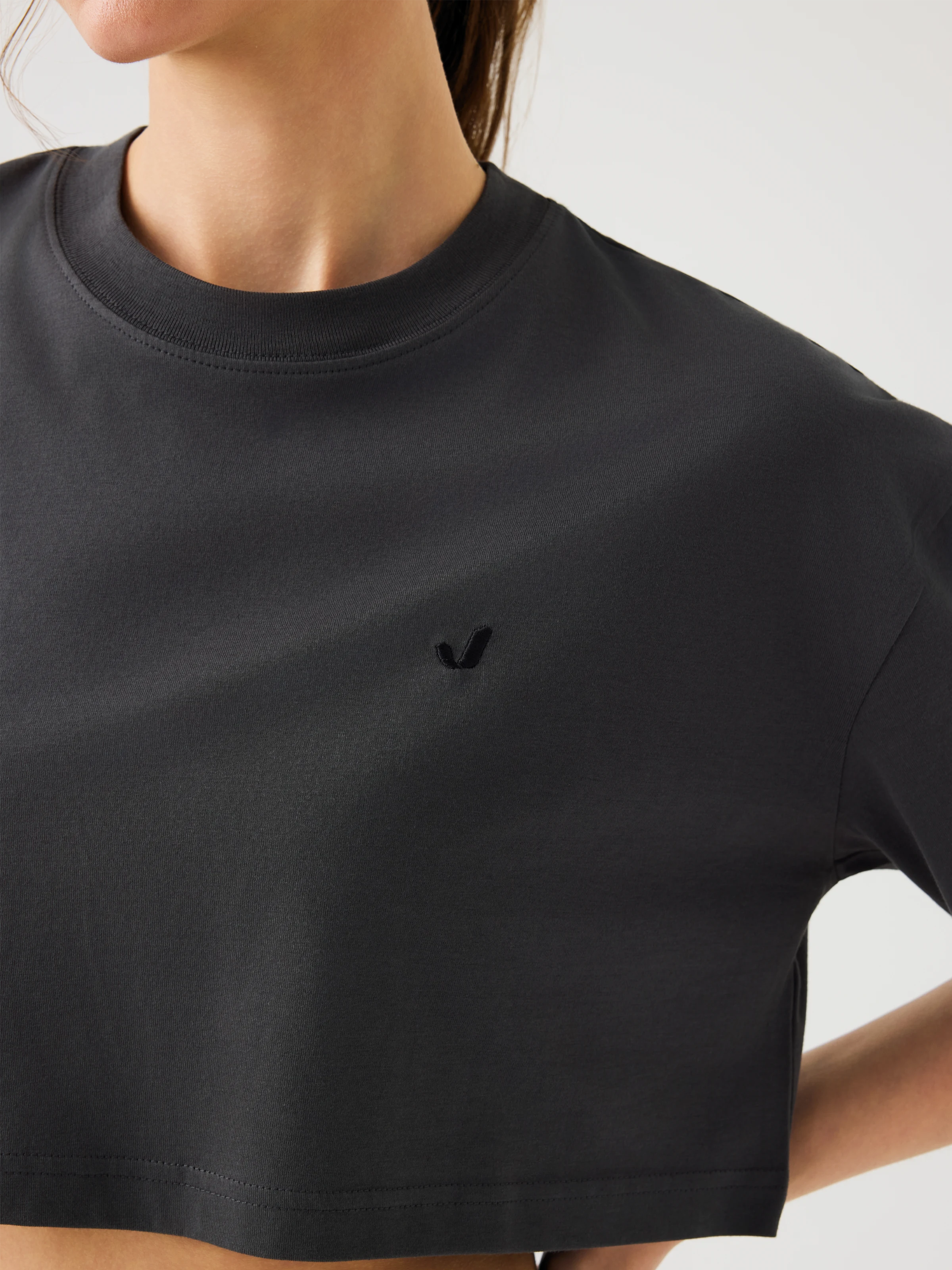Aura Crop T-Shirt Antrasit