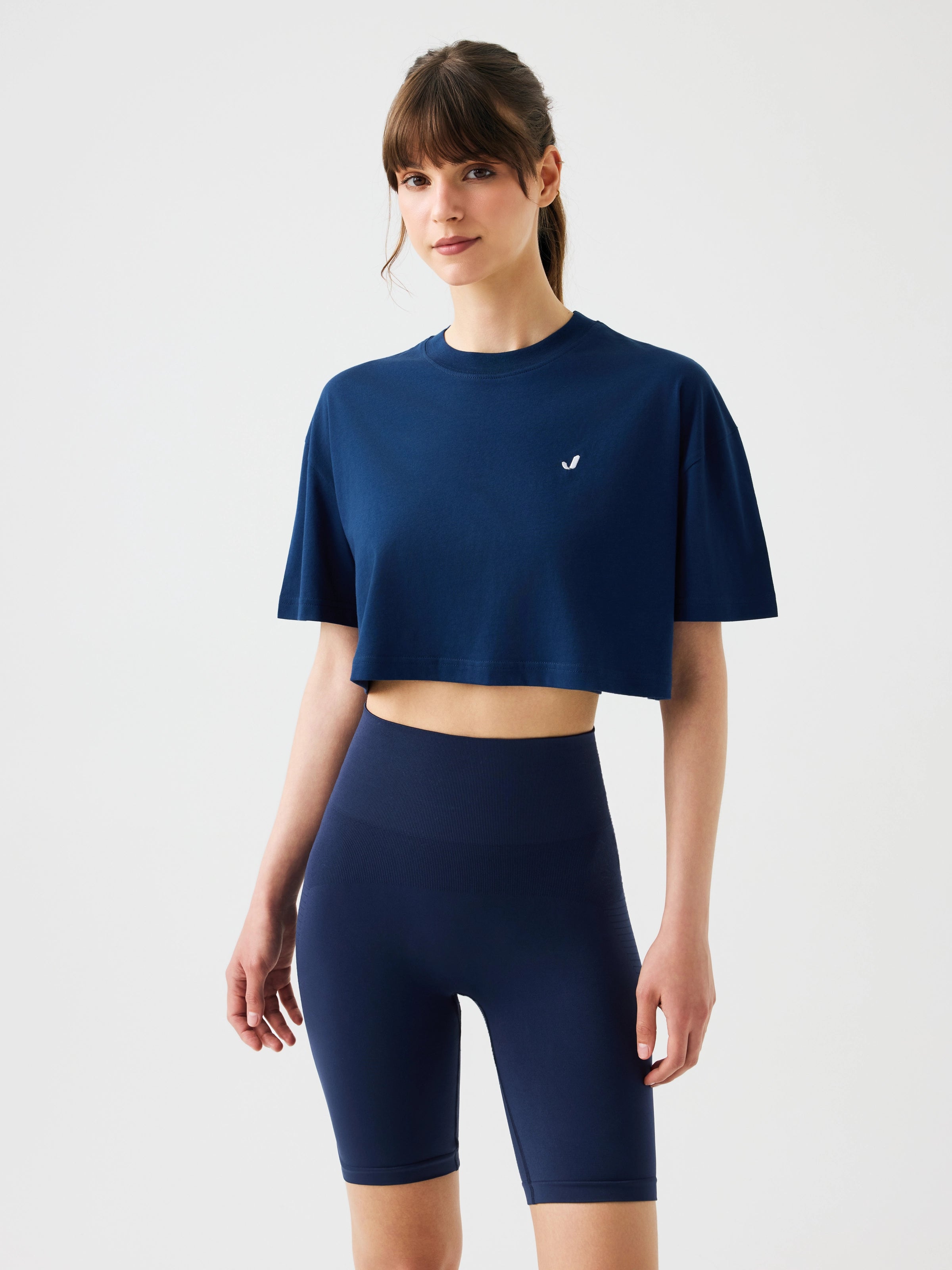 Aura Crop T-Shirt Lacivert