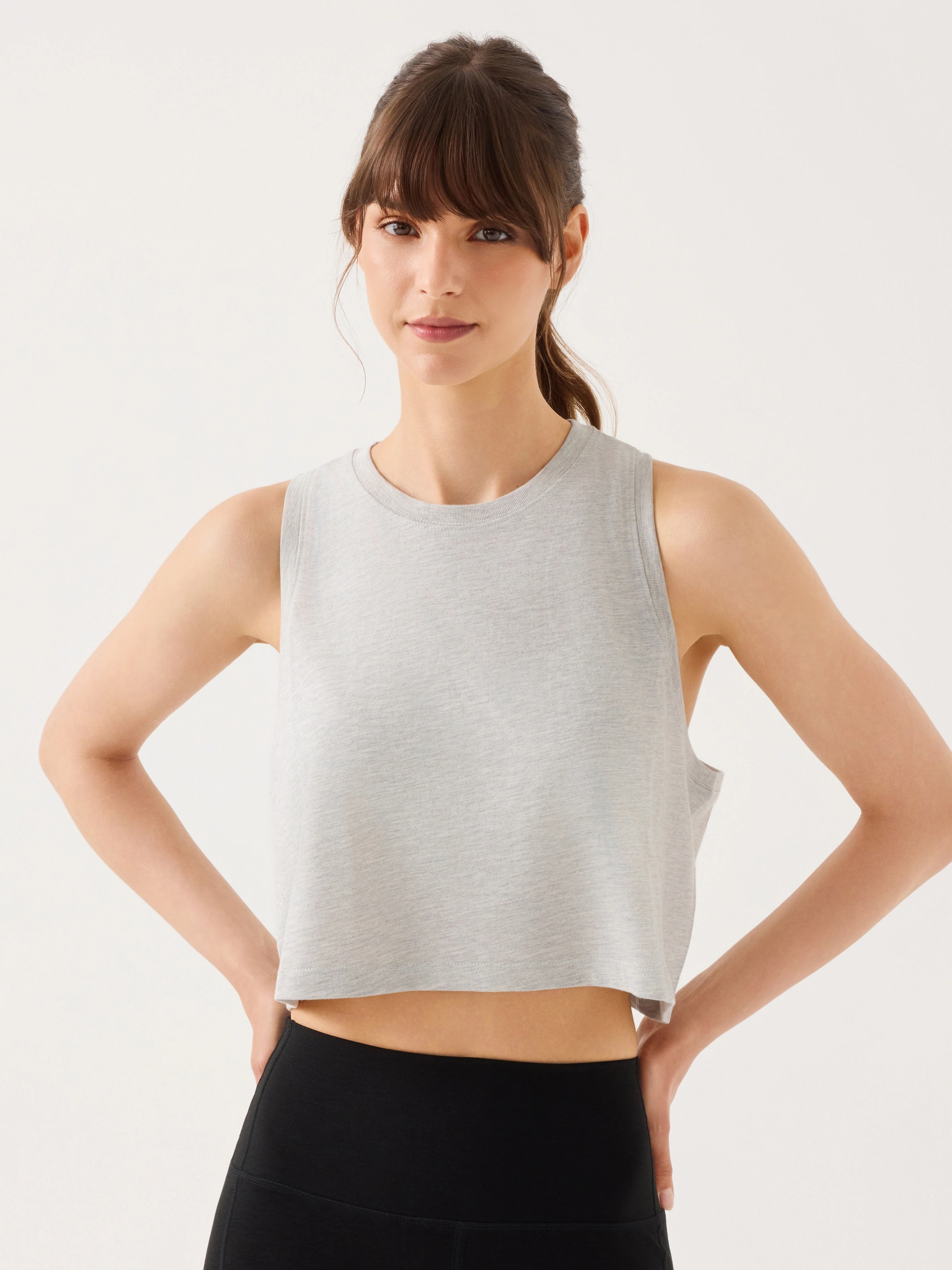 Aura Crop Top Gri Melanj