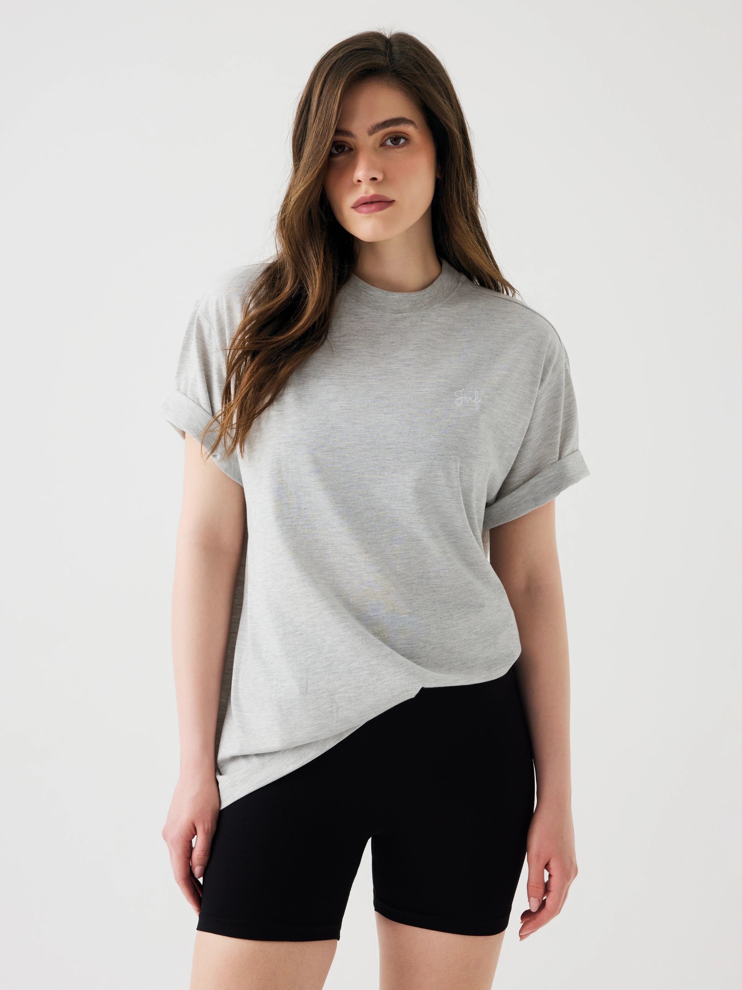 Aura Oversize T-Shirt Gri Melanj