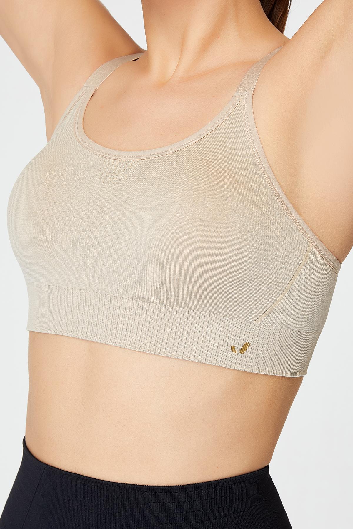 Bauru Slimming, Cross Back Strap Covered Bustier Beige