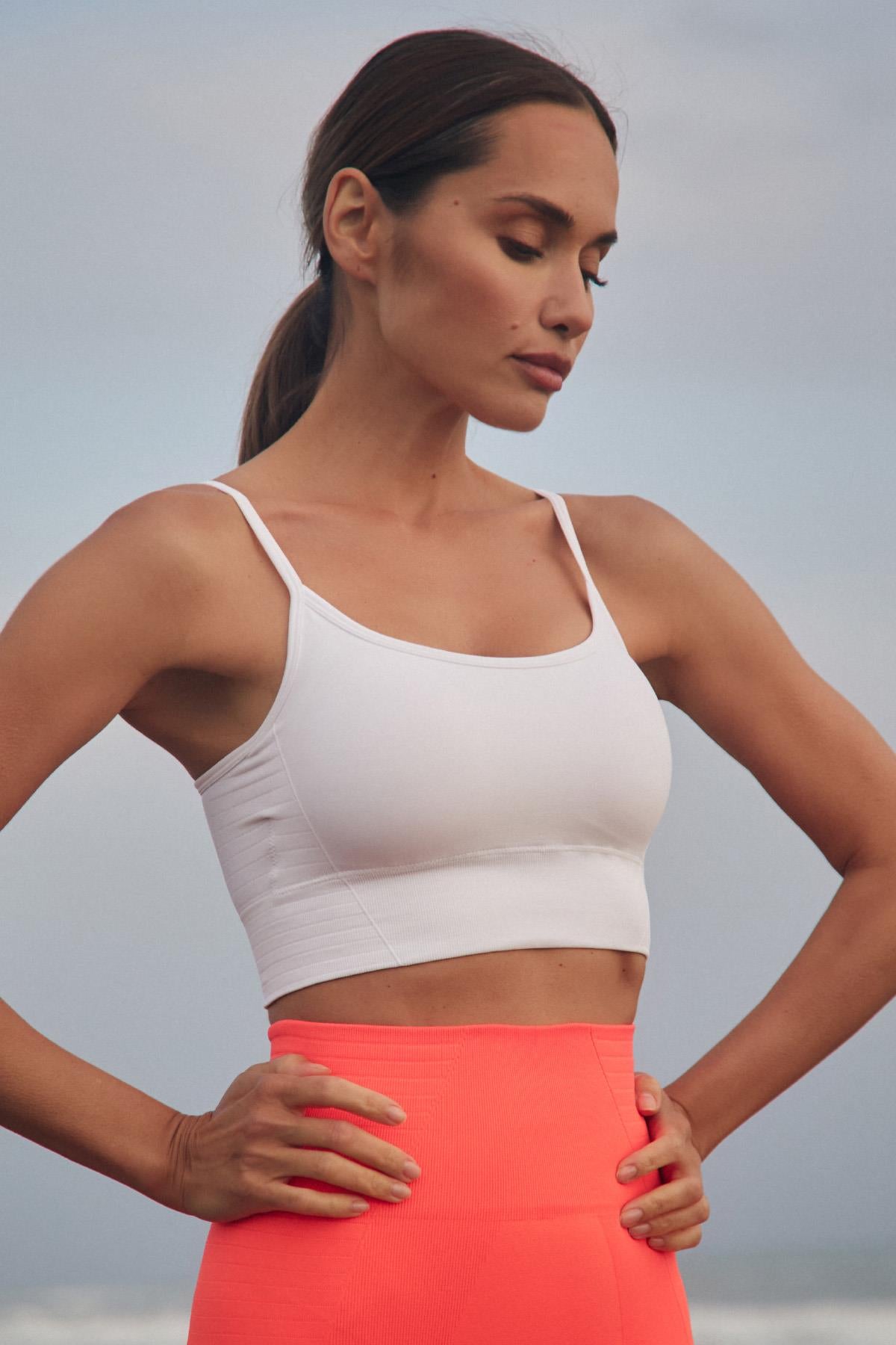 Gela Ayar Askılı Sport Bra Beyaz