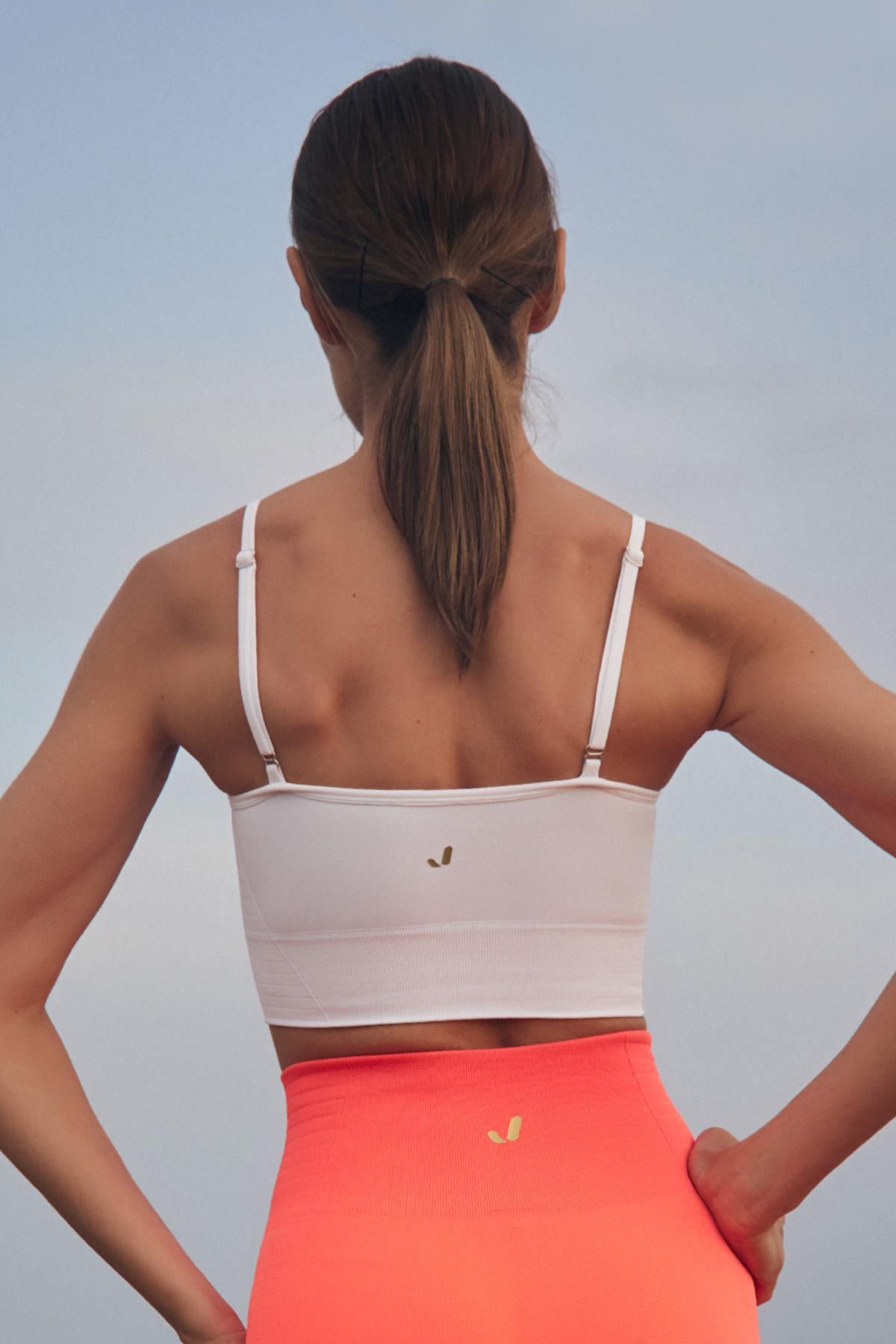 Gela Ayar Askılı Sport Bra Beyaz