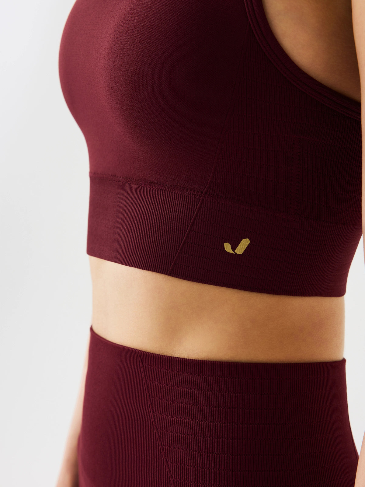 Gela Çift Katlı Kompress Sport Bra Bordo