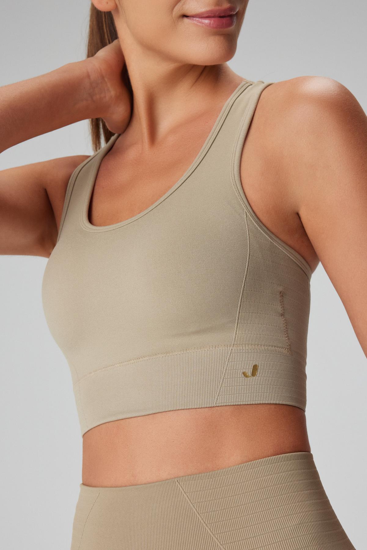Gela Double Layer Compress Sports Bra Khaki