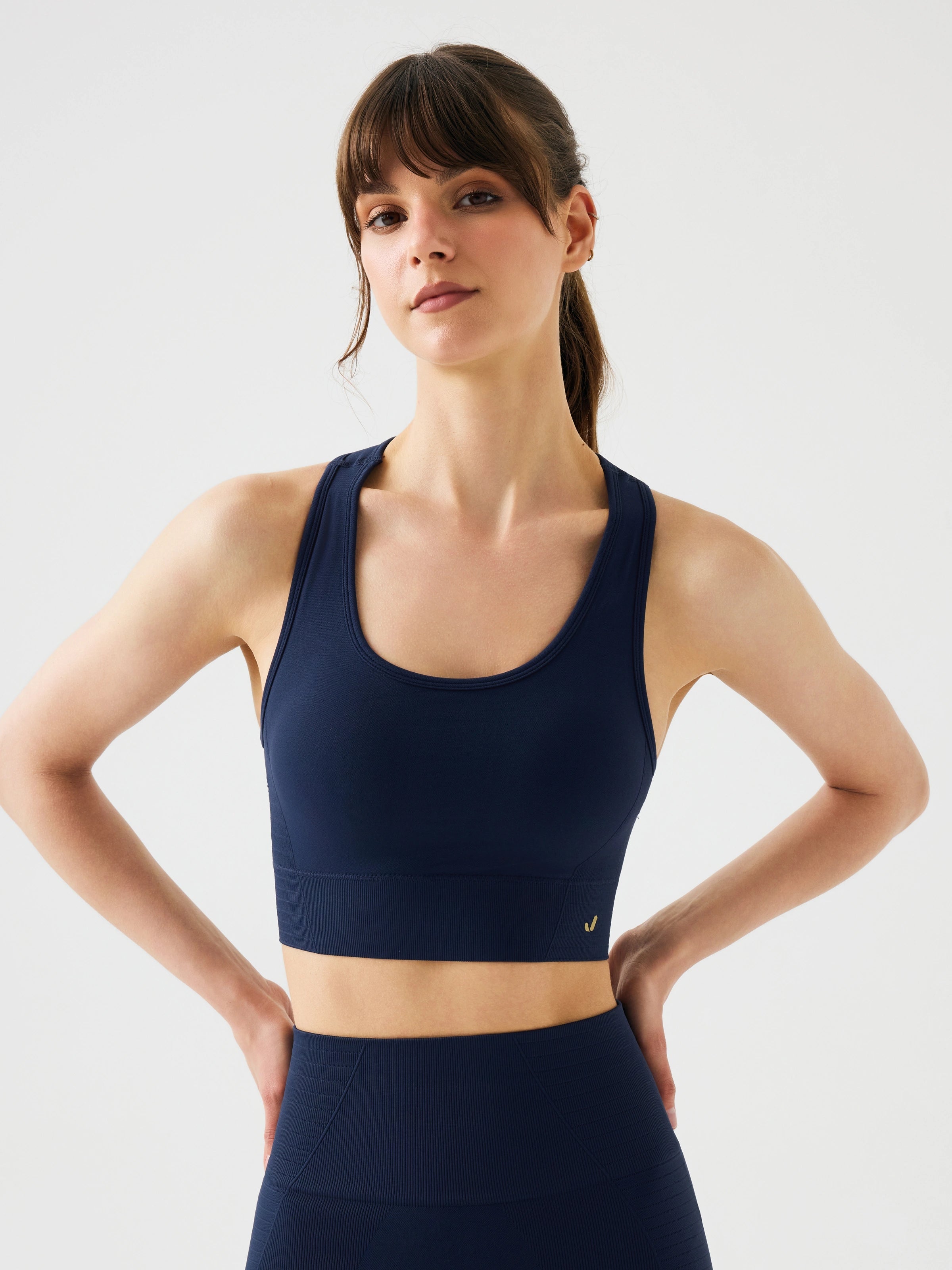 Gela Çift Katlı Kompress Sport Bra Lacivert