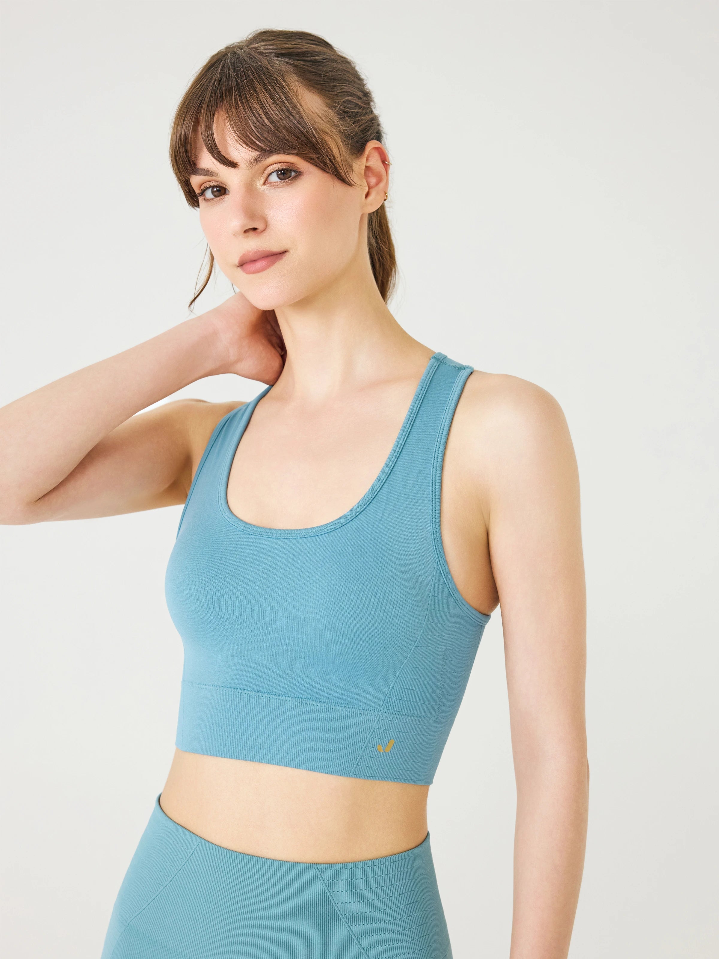 Gela Çift Katlı Kompress Sport Bra Su Yeşili