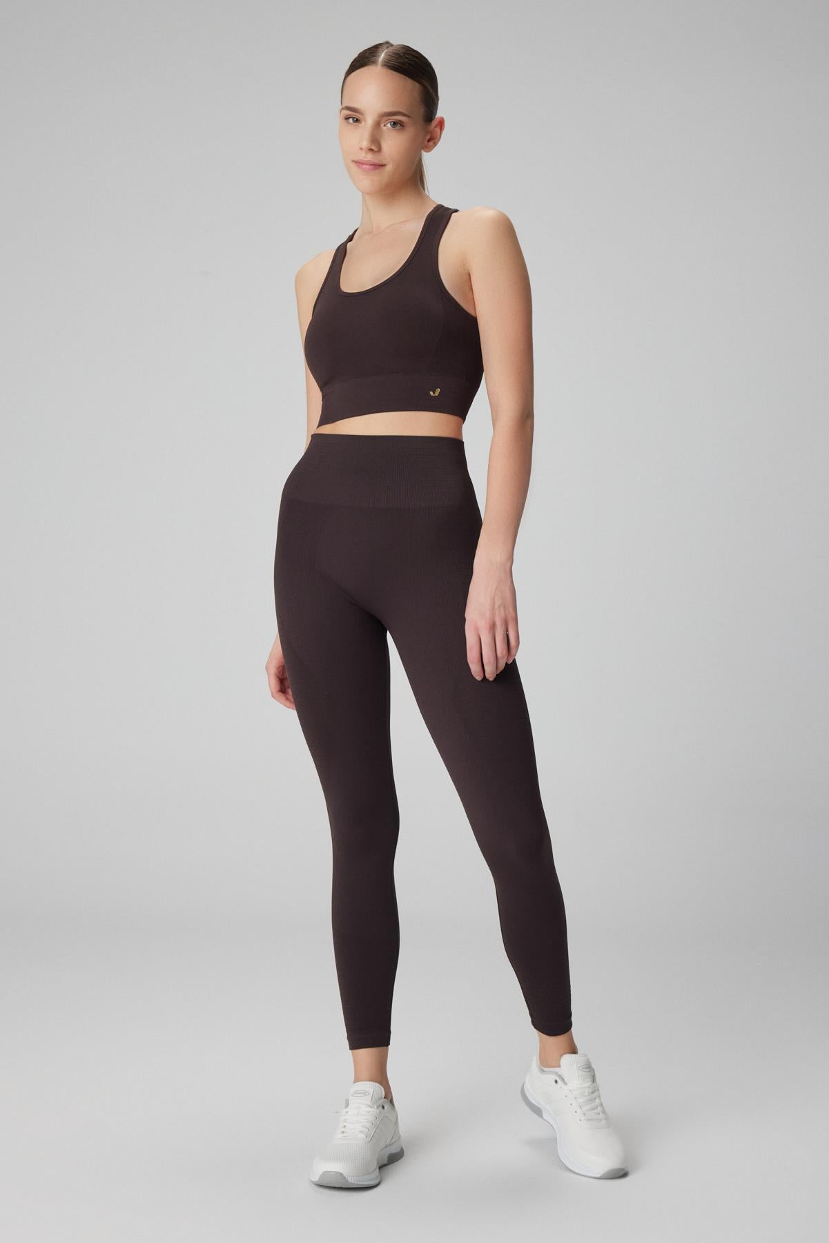 Gela High Waist, Flexible and Restorative Sports Leggings Bitter Brown