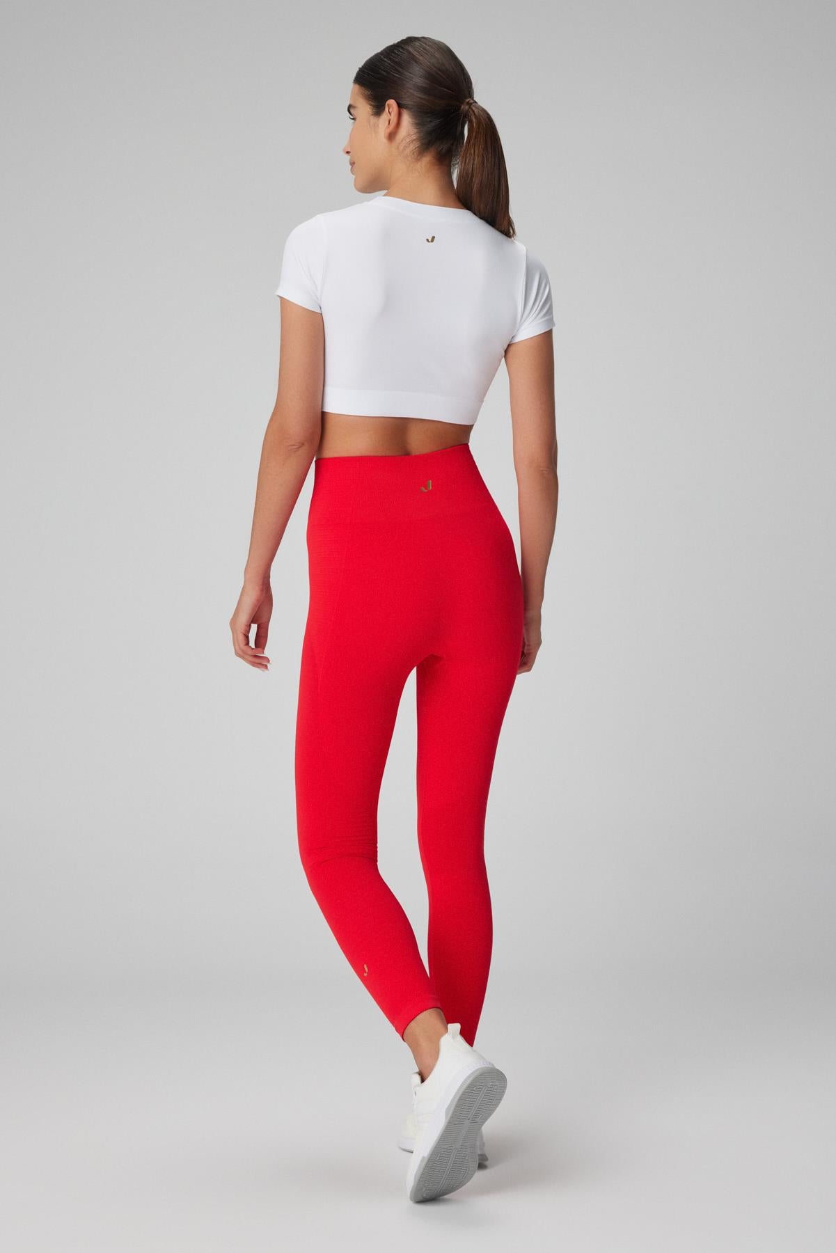 Gela High Waist, Flexible and Restorative Sports Leggings Red