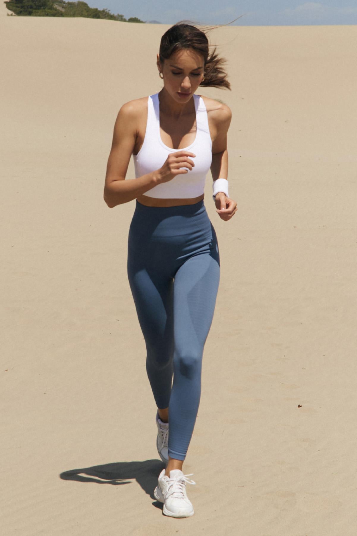 Gela High Waist, Flexible and Restorative Sports Leggings Natural Blue