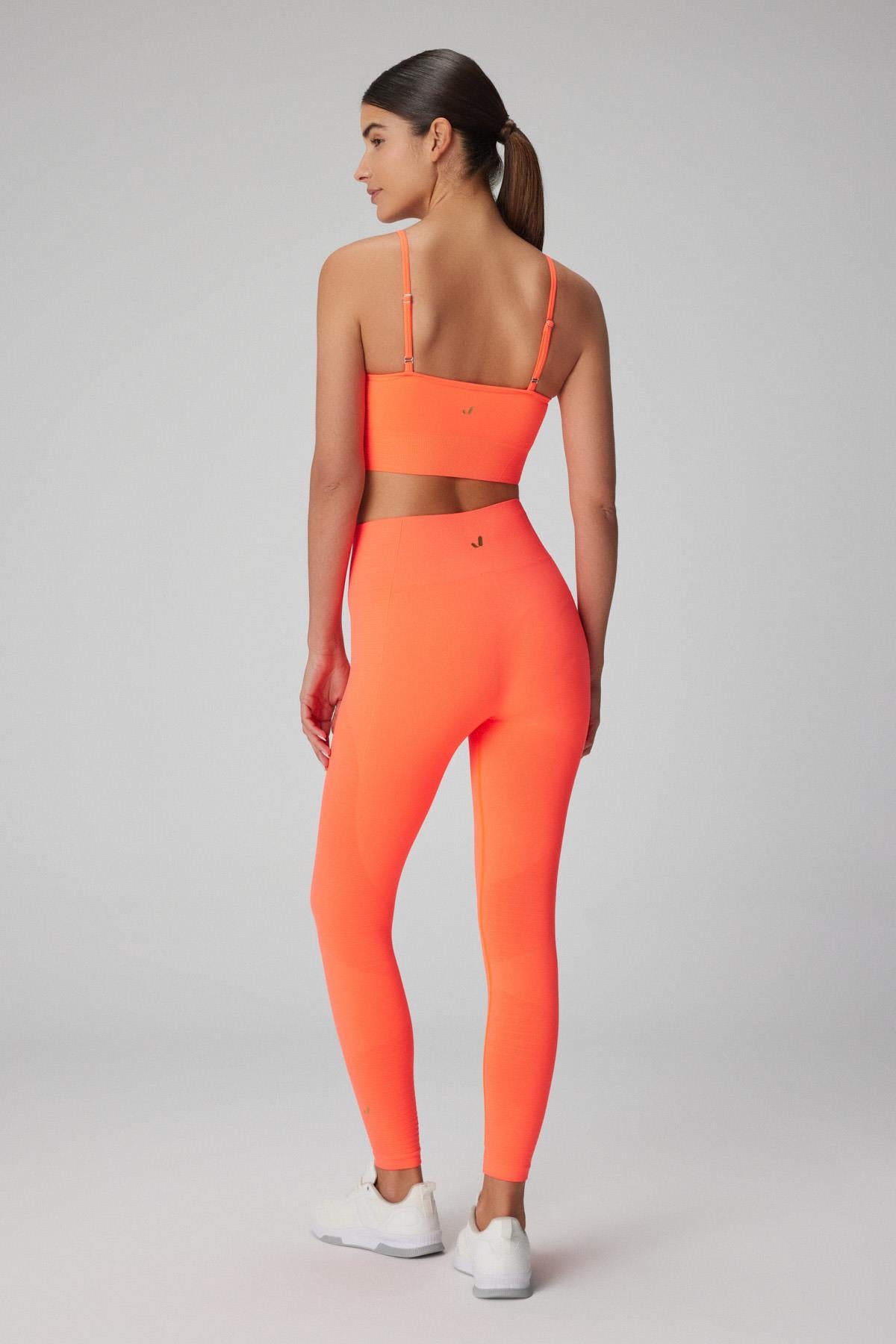 Gela High Waist, Flexible and Restorative Sports Leggings Neon Coral