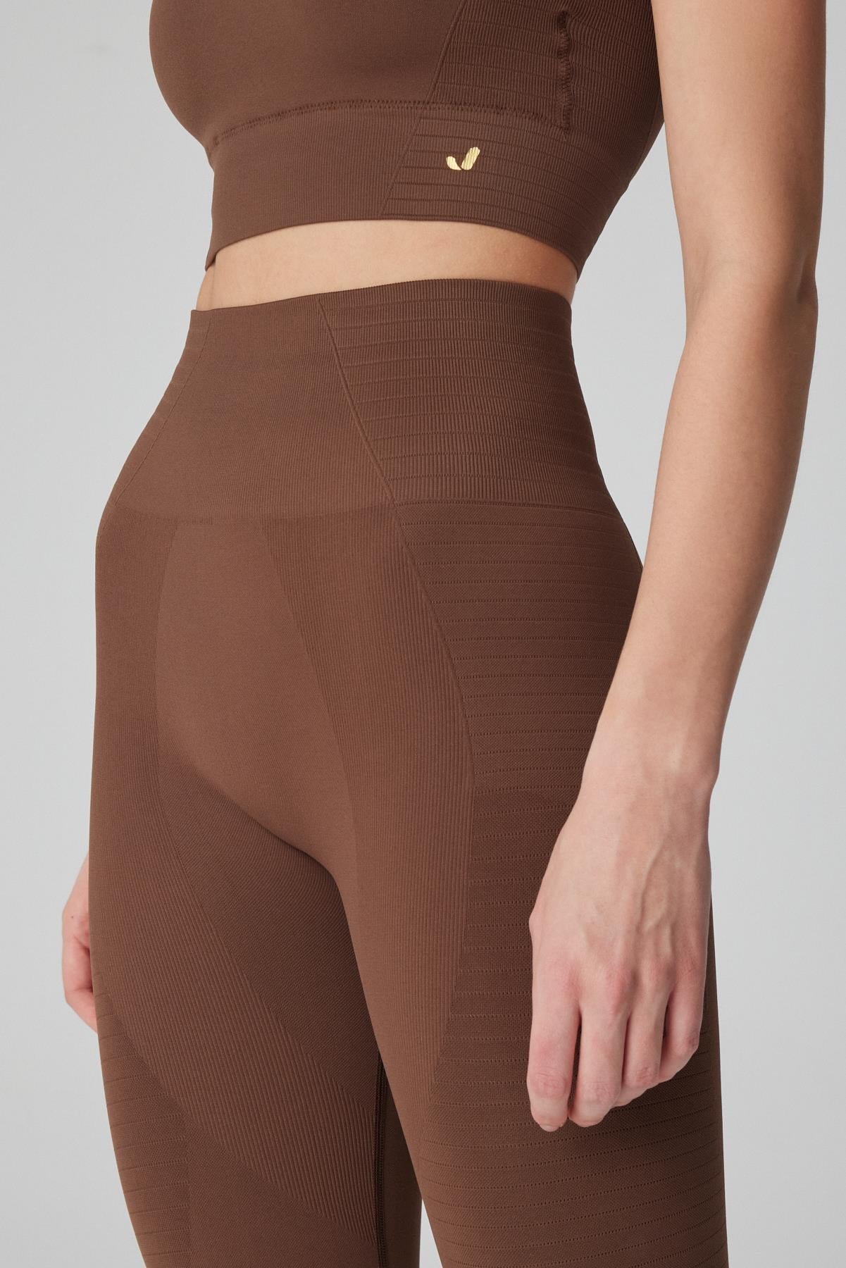 Gela High Waist, Flexible and Restorative Sports Leggings Brown