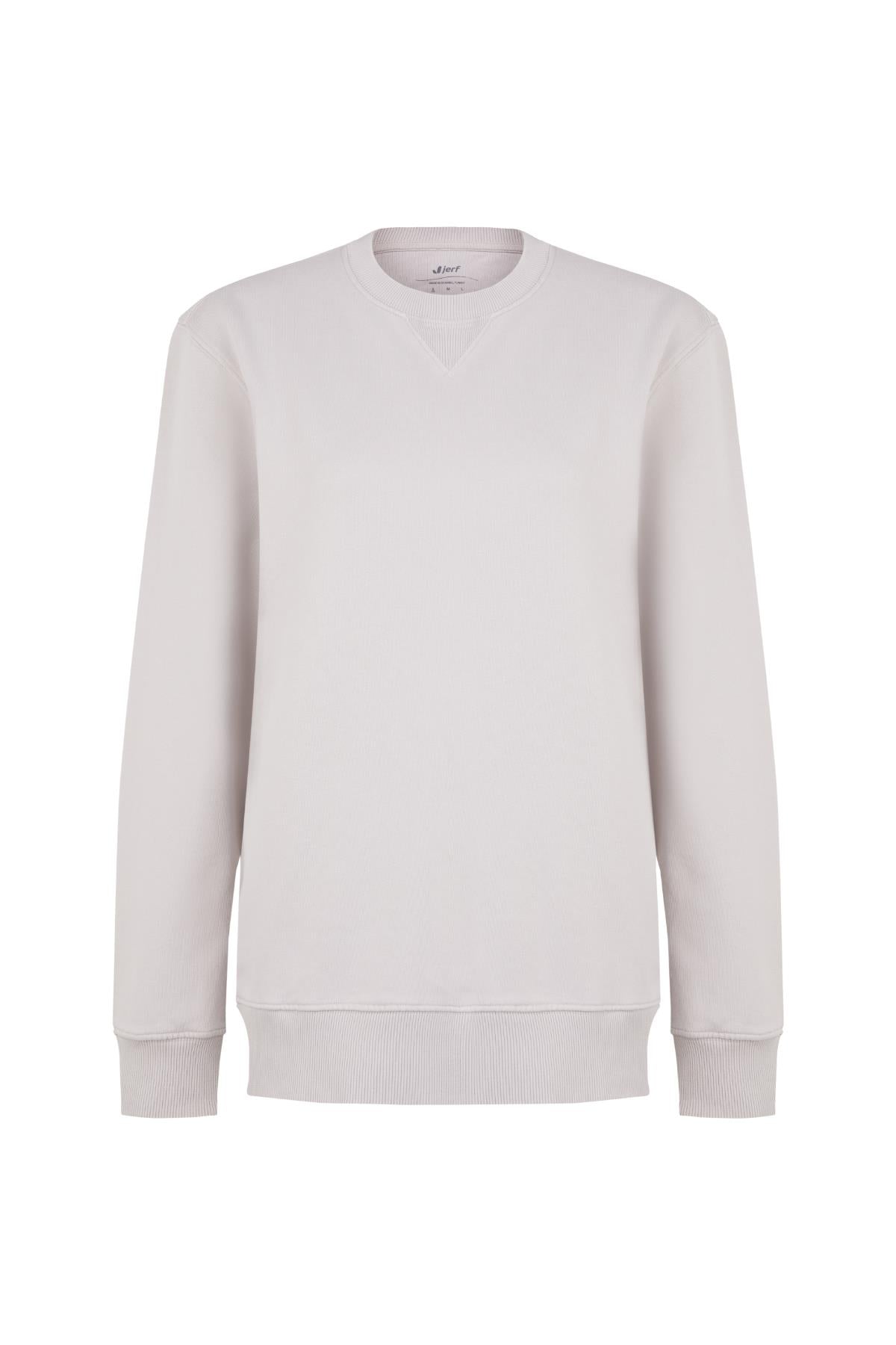 Lydney Kadın V Detaylı Sıfır Yaka Sweatshirt Bej