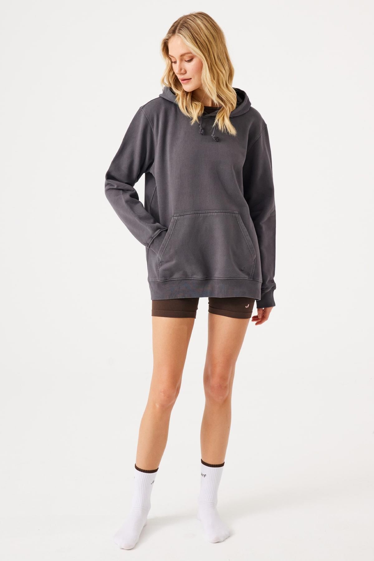 Lydney Unisex Kapüşonlu Sweatshirt Antrasit