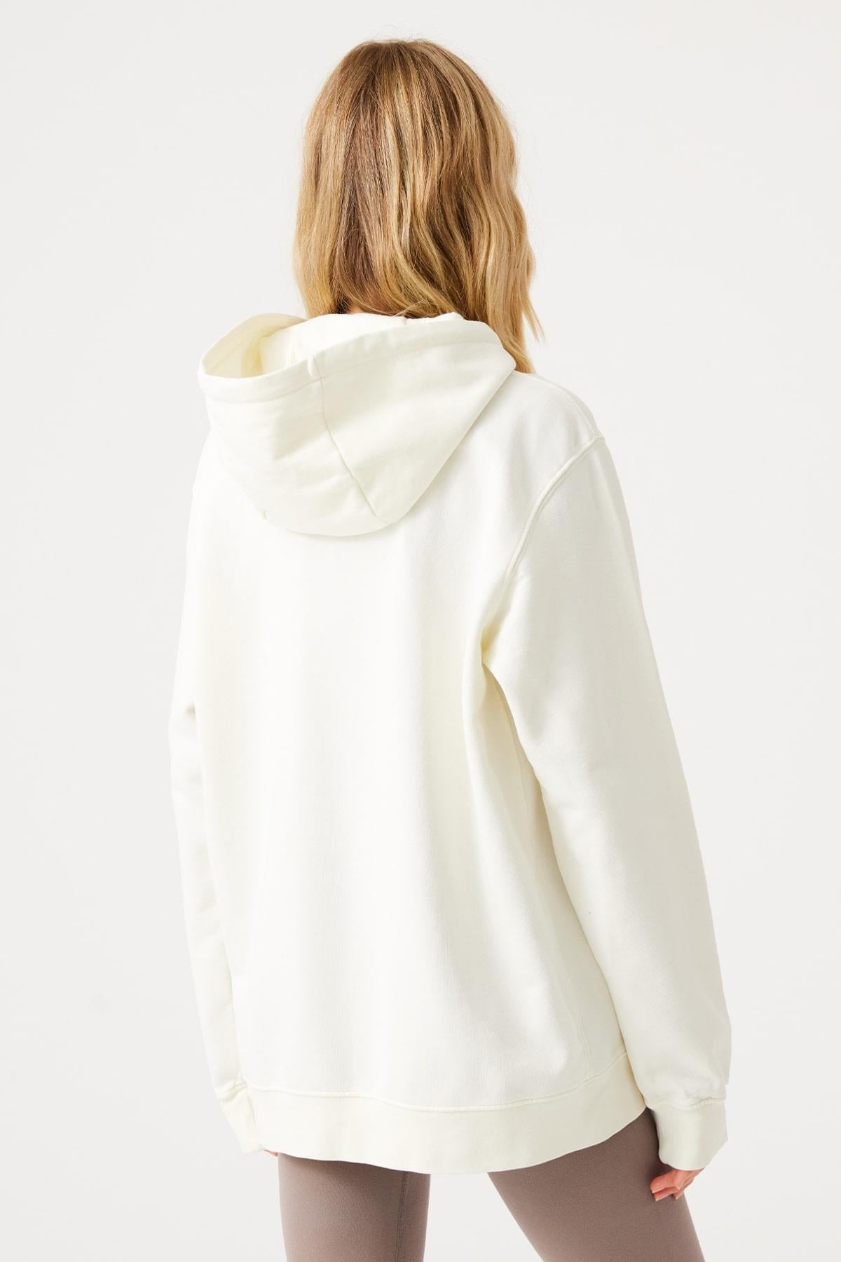 Lydney Unisex Kapüşonlu Sweatshirt Krem
