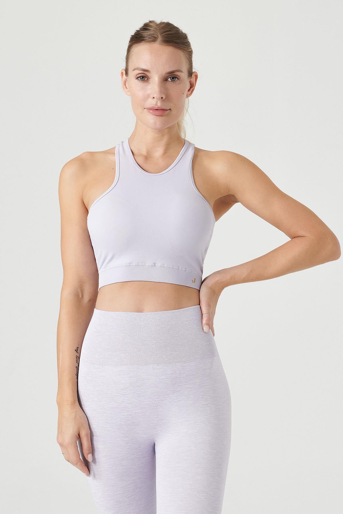 Palmi Self-Patterned Round Neck Covered Bra Light Purple