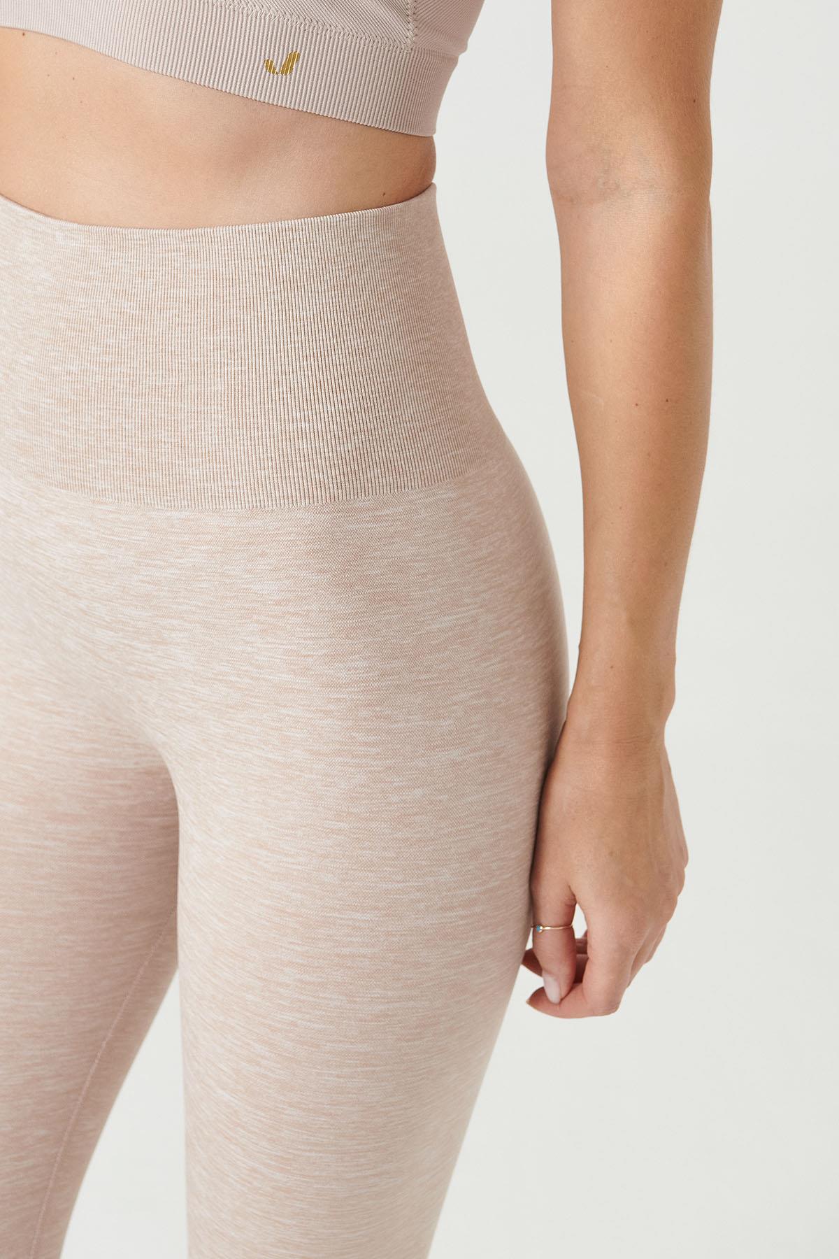 Palmi Melange Patterned High Waist Leggings Light Brown