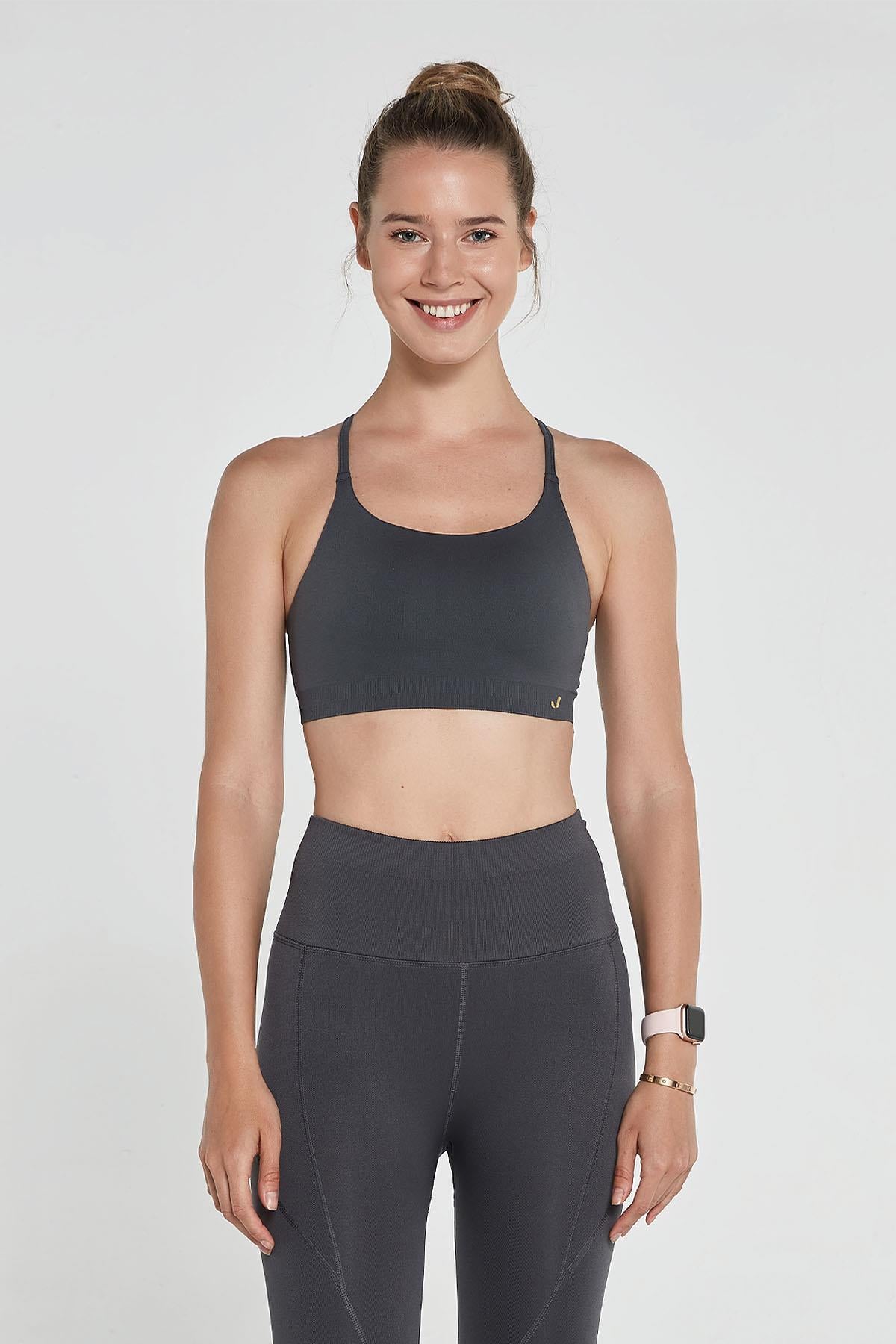 Pine Adjustable Thin Strap Bra Anthracite