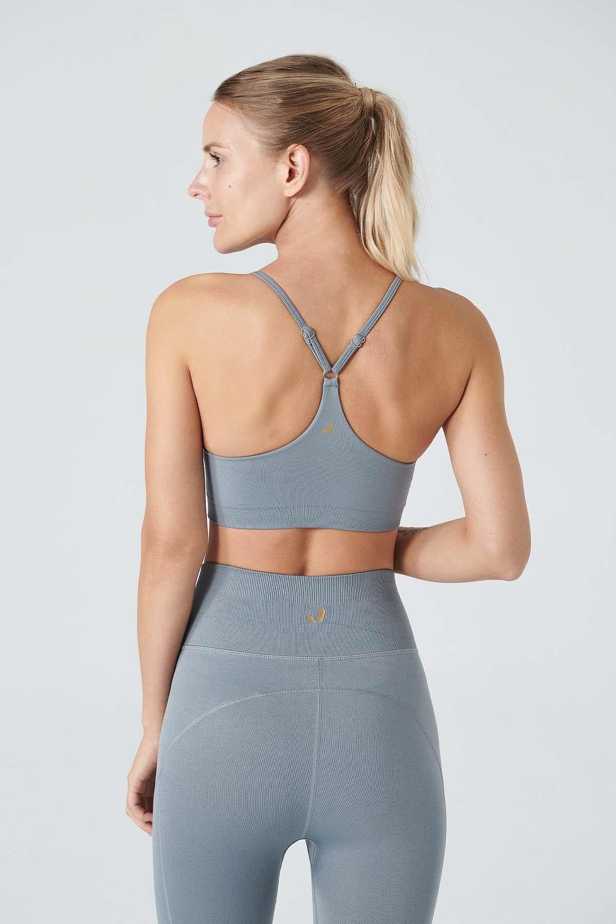 Pine Adjustable Thin Strap Bra Gray
