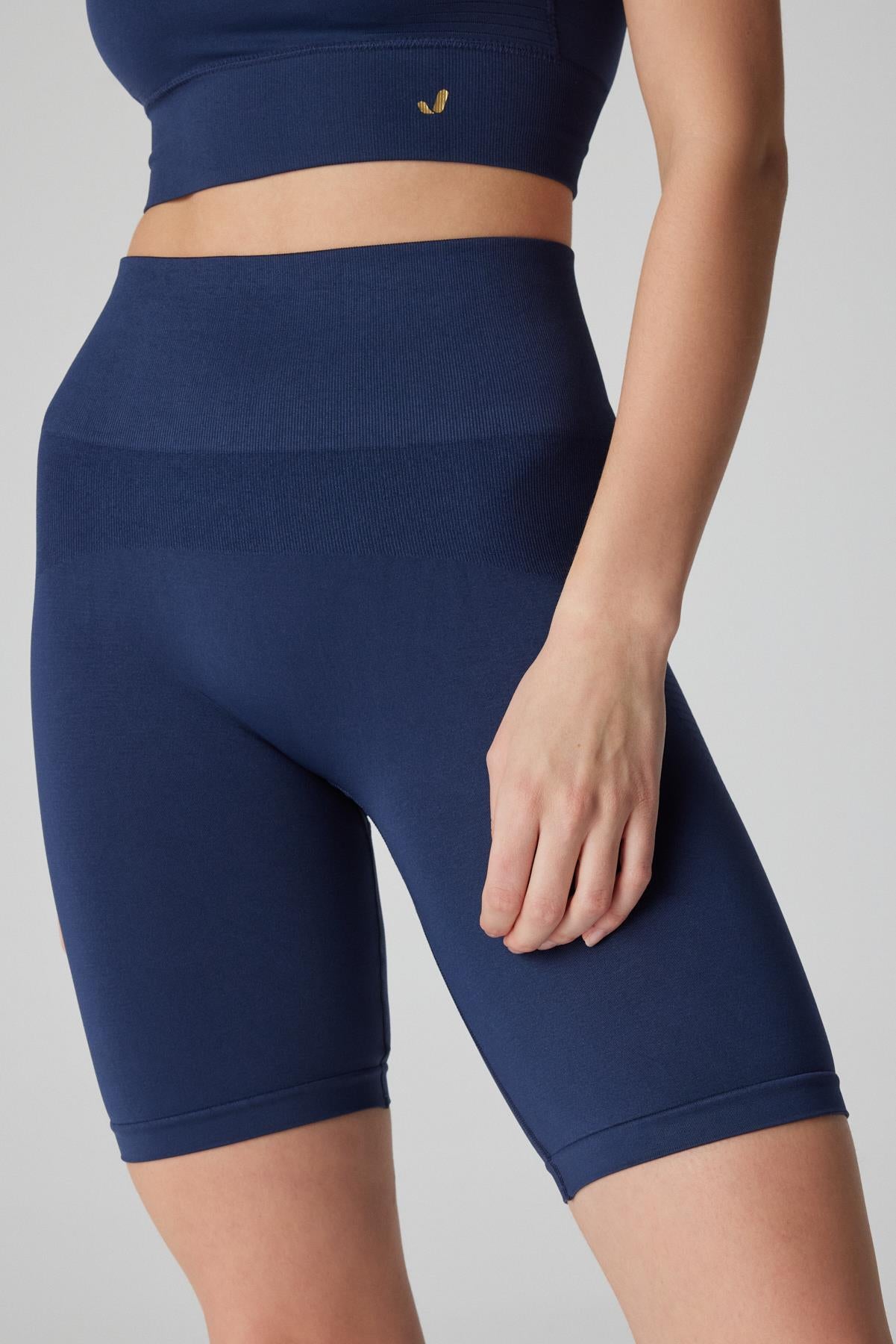 Vella High Waist Comfort Biker Leggings Navy
