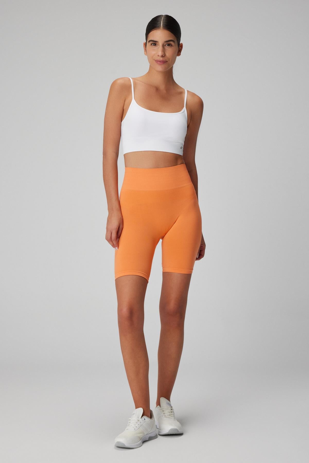 Vella High Waist Comfort Biker Leggings Orange