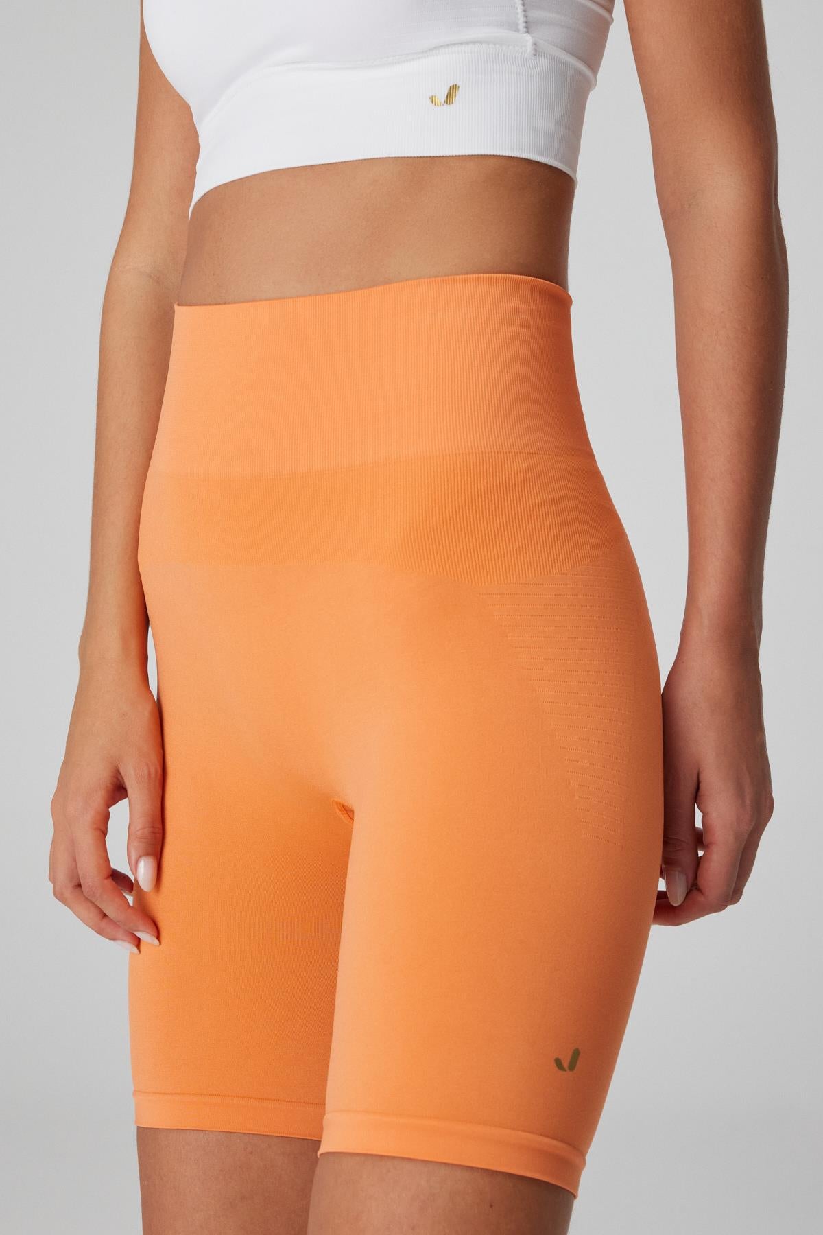 Vella High Waist Comfort Biker Leggings Orange