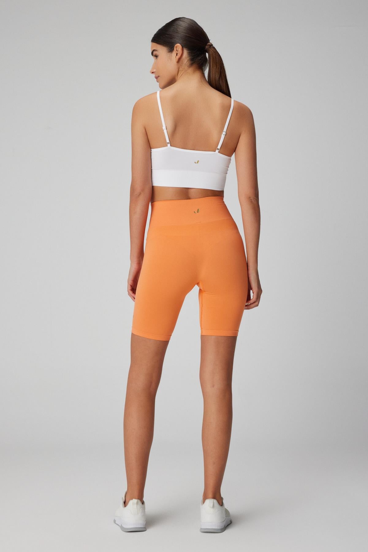 Vella High Waist Comfort Biker Leggings Orange