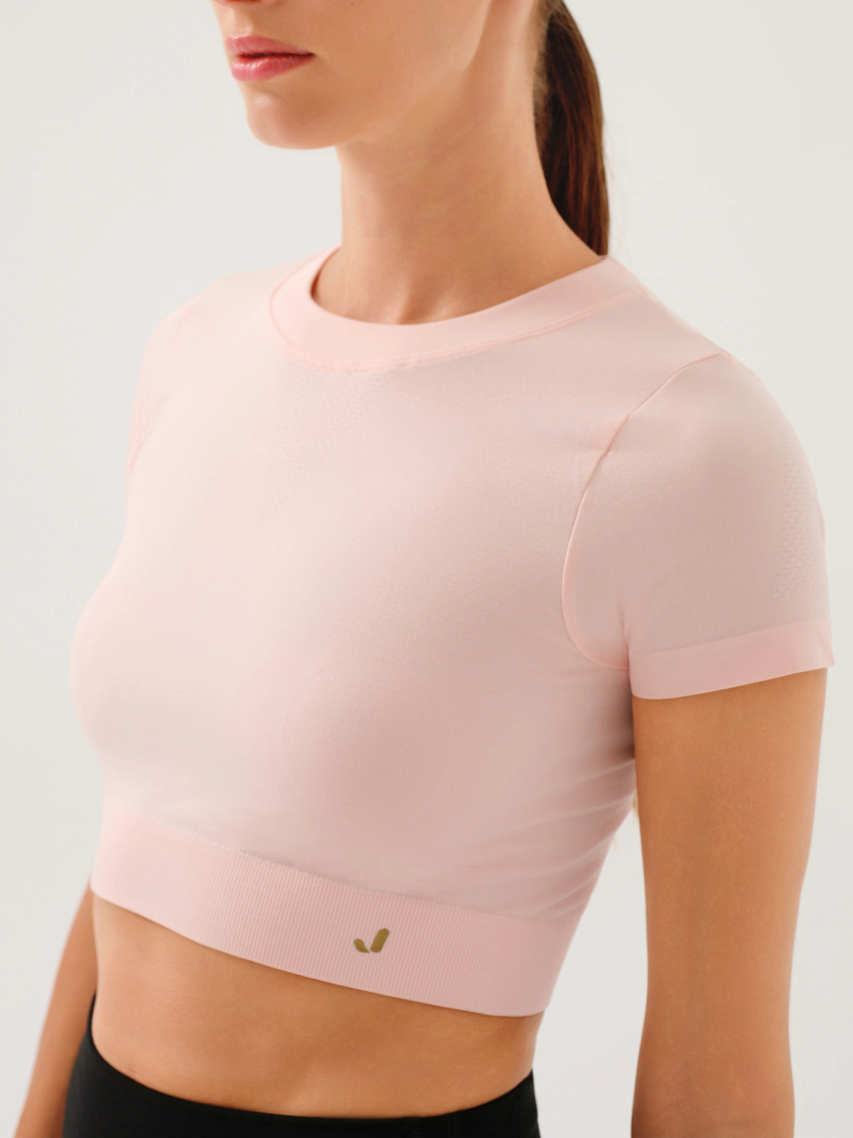 Captiva Yumuşak Dokulu & Esnek Crop Top Pembe