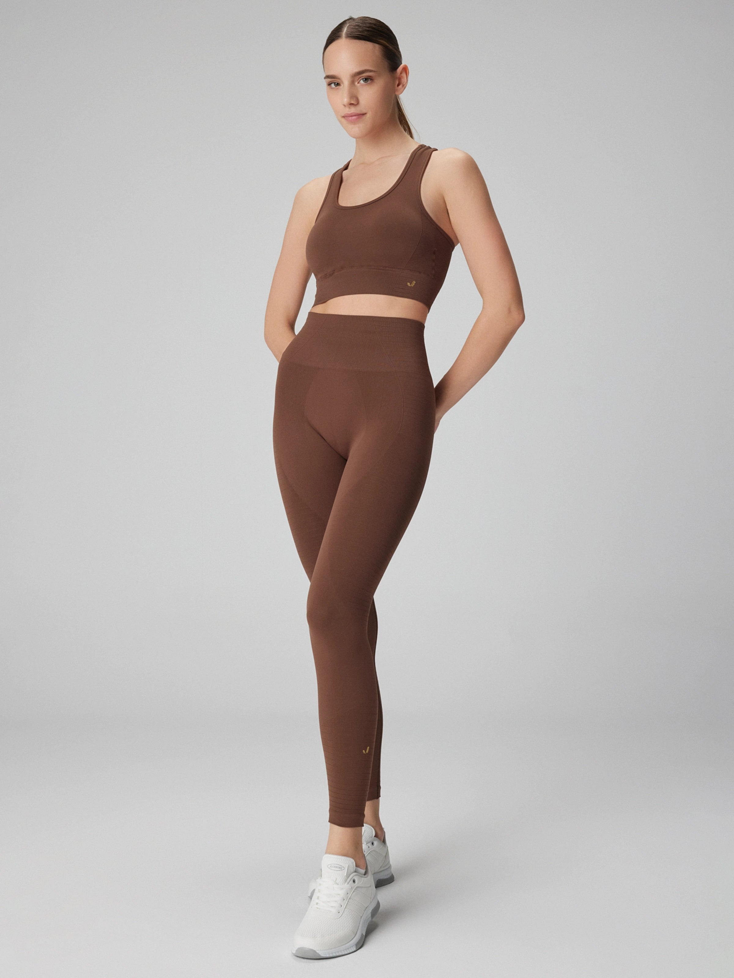 Gela Yüksek Bel, Esnek ve Toparlayıcı Spor Tayt Toprak