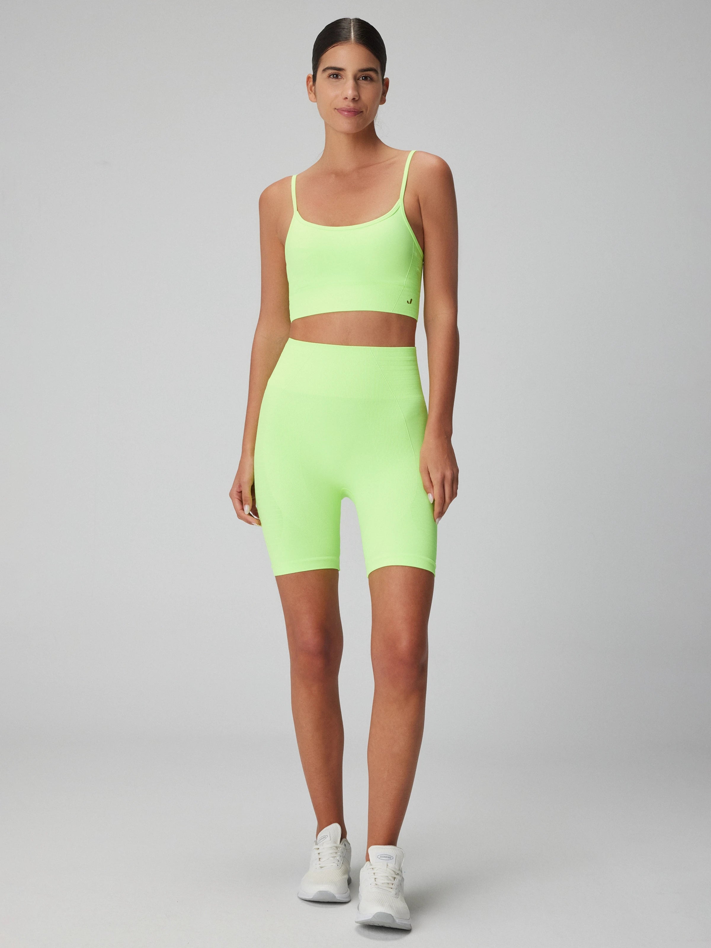 Gela Yüksek Bel Biker Şort (12cm) Neon Yeşil