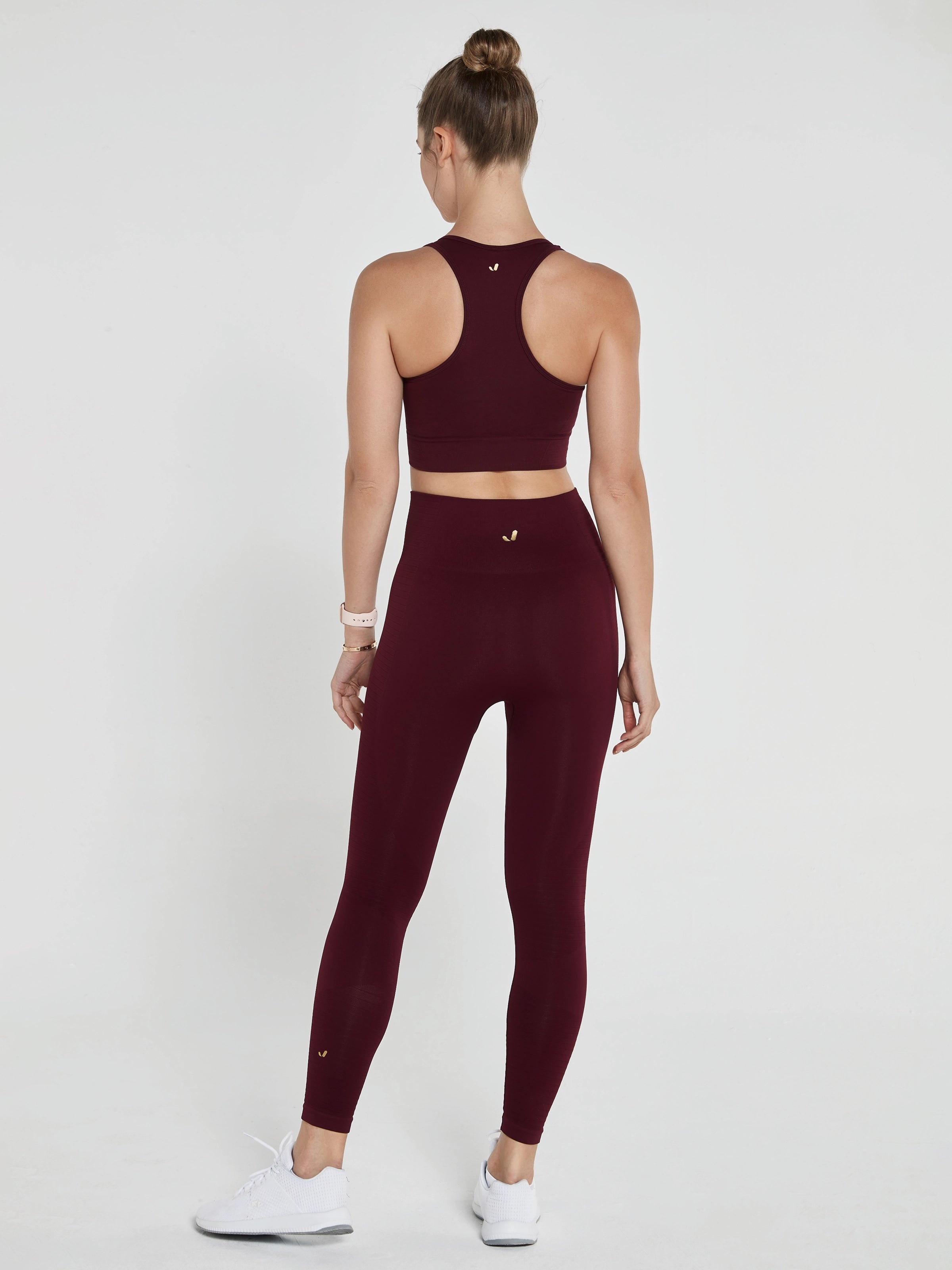 Gela Yüksek Bel, Esnek ve Toparlayıcı Spor Tayt Bordo