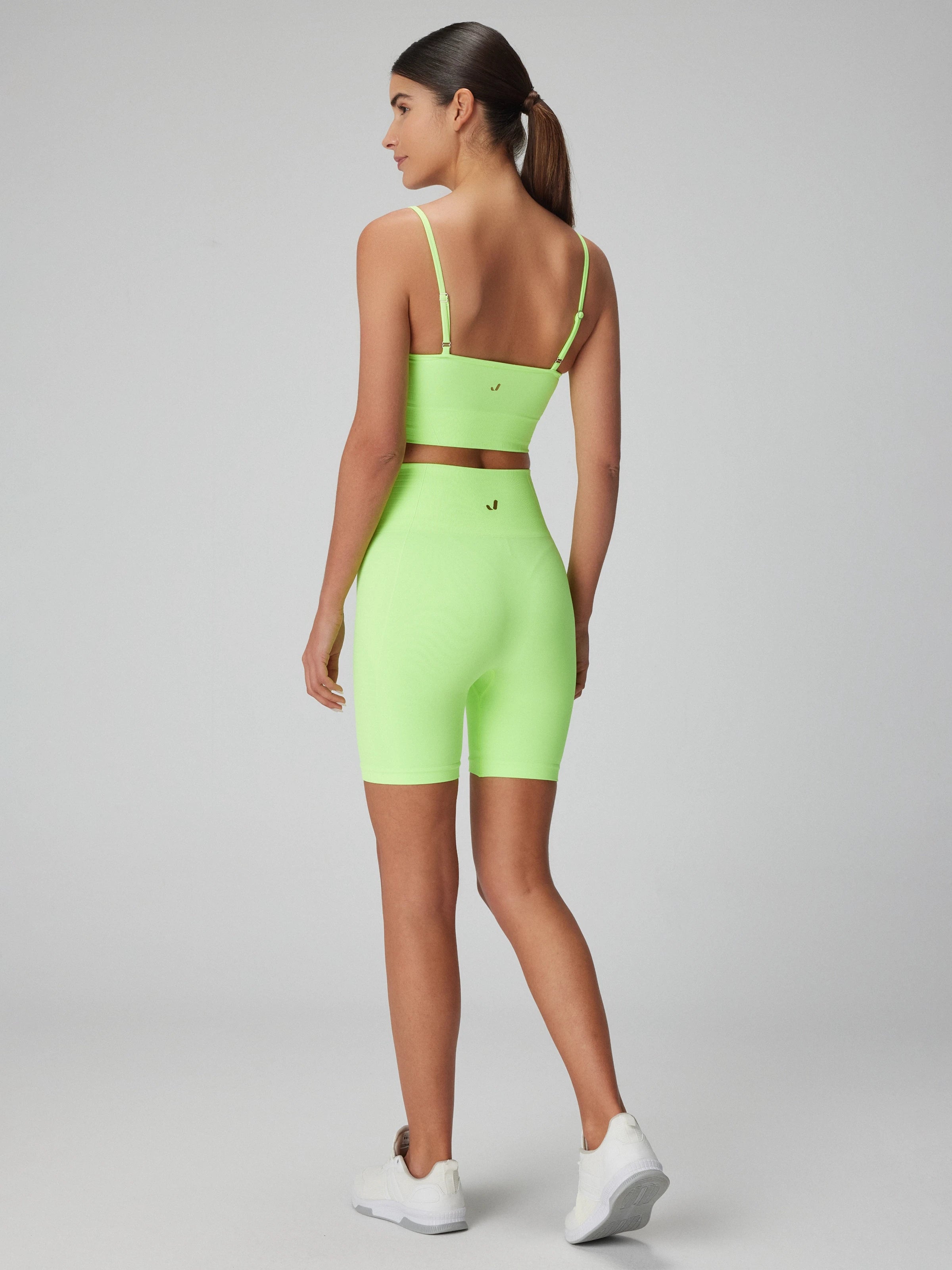 Gela Yüksek Bel Biker Şort (12cm) Neon Yeşil