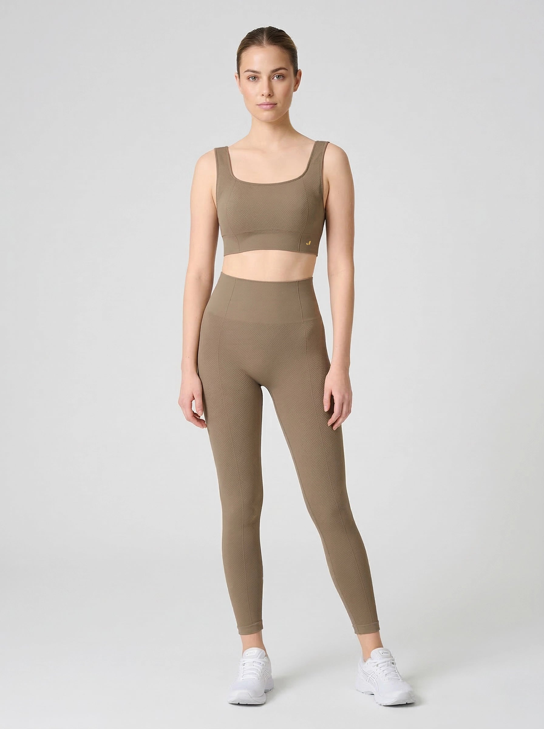 Holly Petek Desenli Yüksek Bel Tayt Yeşil