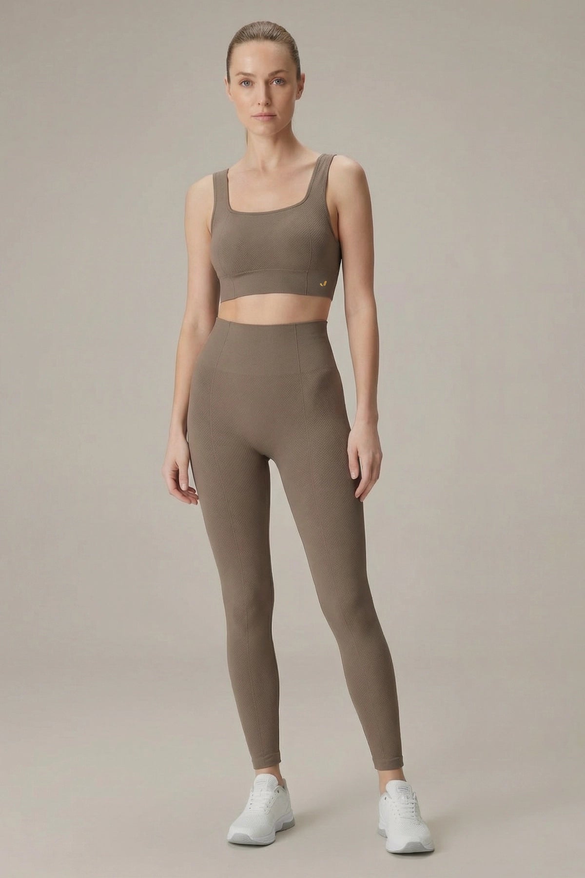 Holly Petek Desenli Yüksek Bel Tayt Yeşil