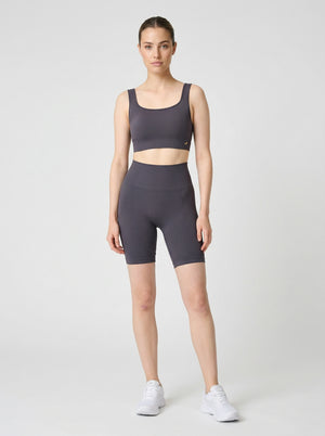 Holly Petek Desenli Yüksek Bel Biker Tayt Antrasit