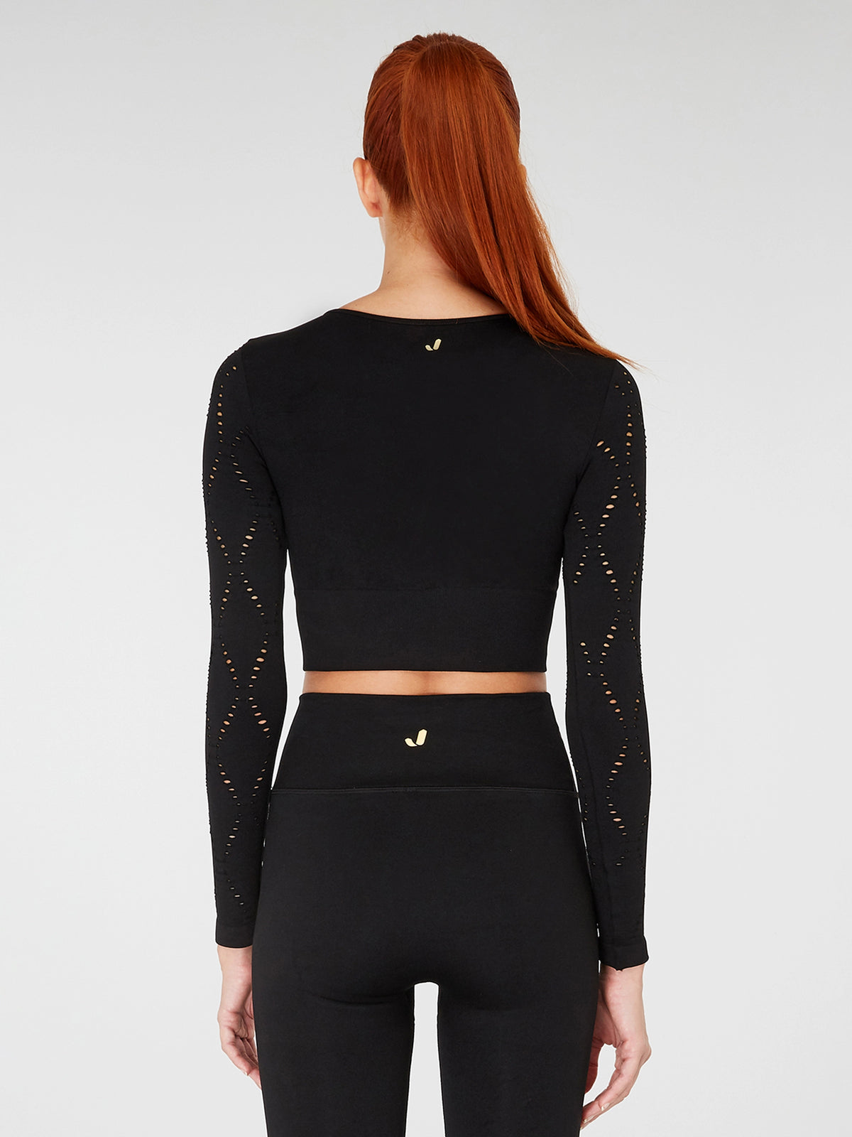 Naples Uzun Kol Crop Top Econyl Siyah