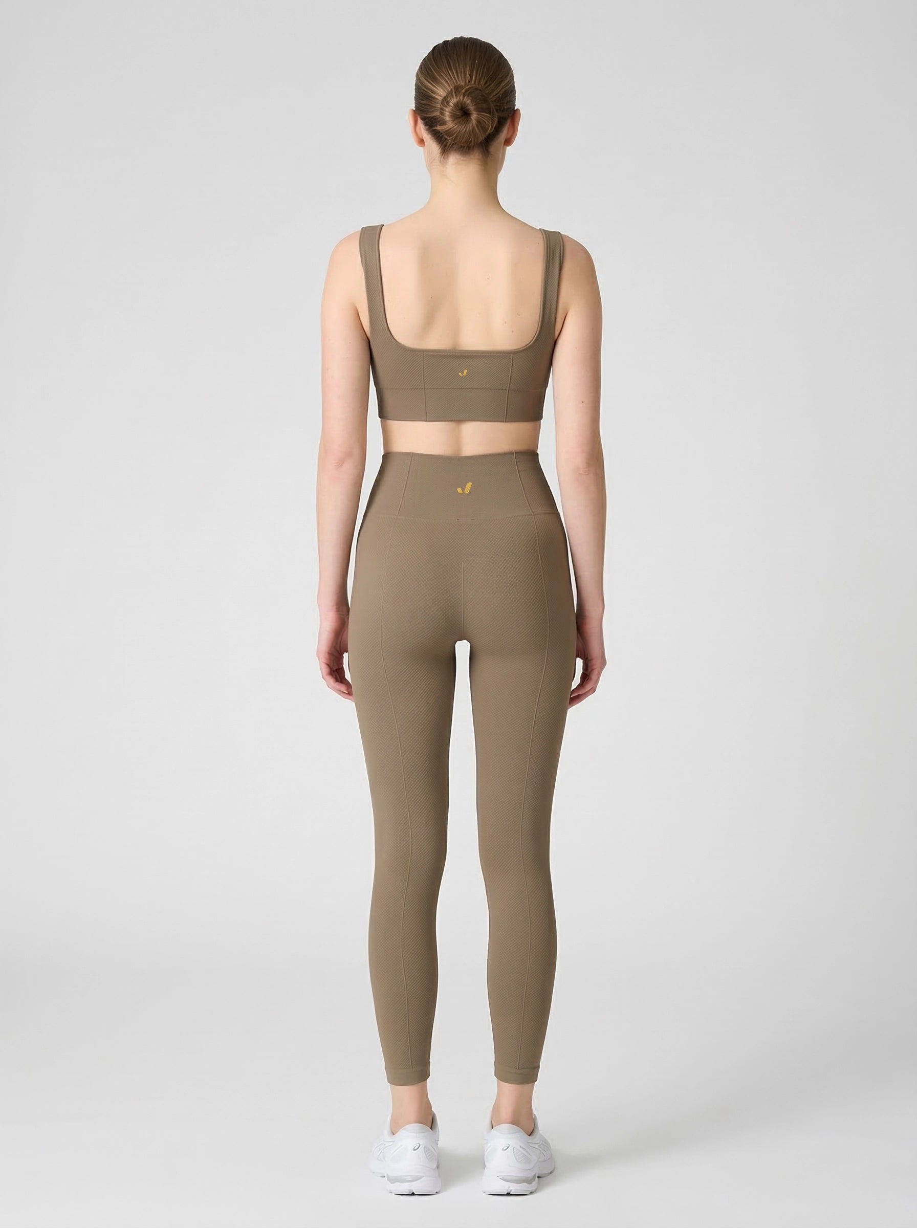 Holly Petek Desenli Yüksek Bel Tayt Yeşil