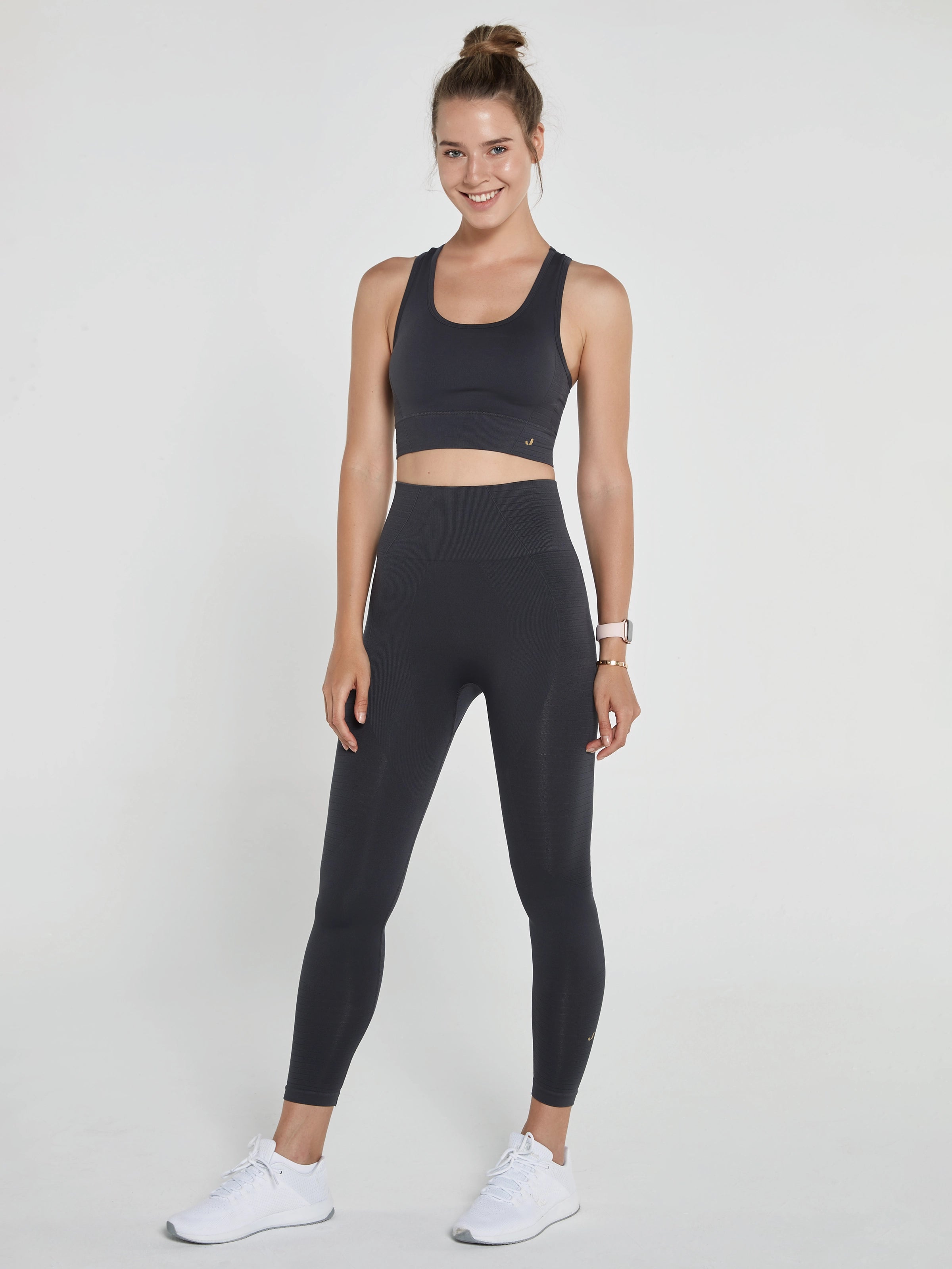Gela Yüksek Bel, Esnek ve Toparlayıcı Spor Tayt Antrasit