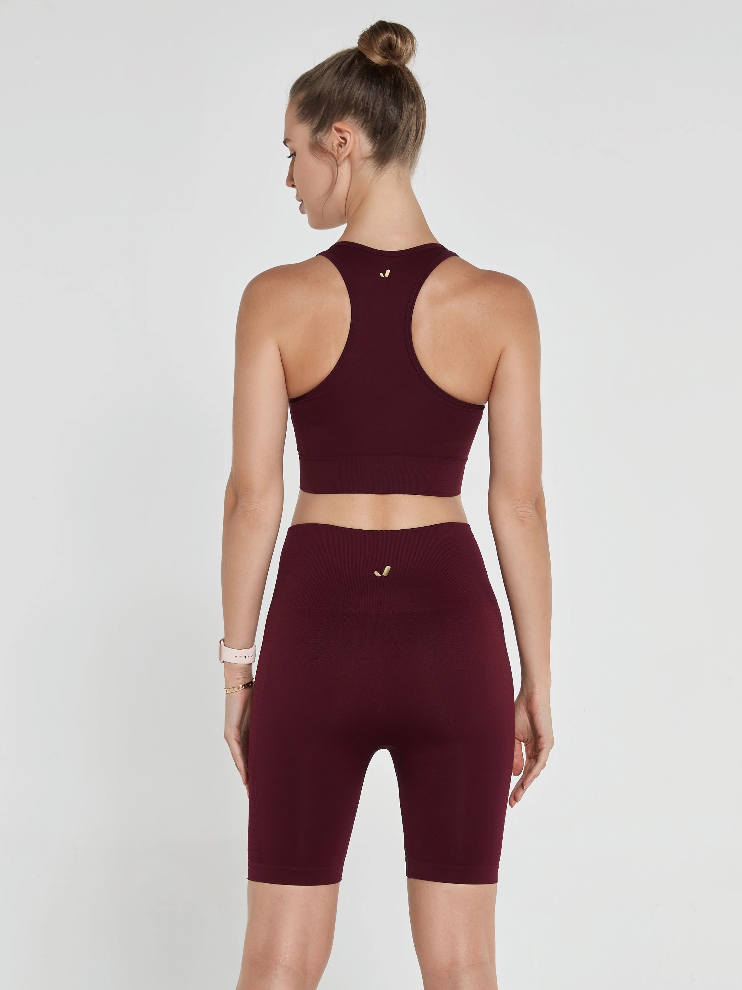 Gela Şekillendirici Sport Biker Tayt Bordo