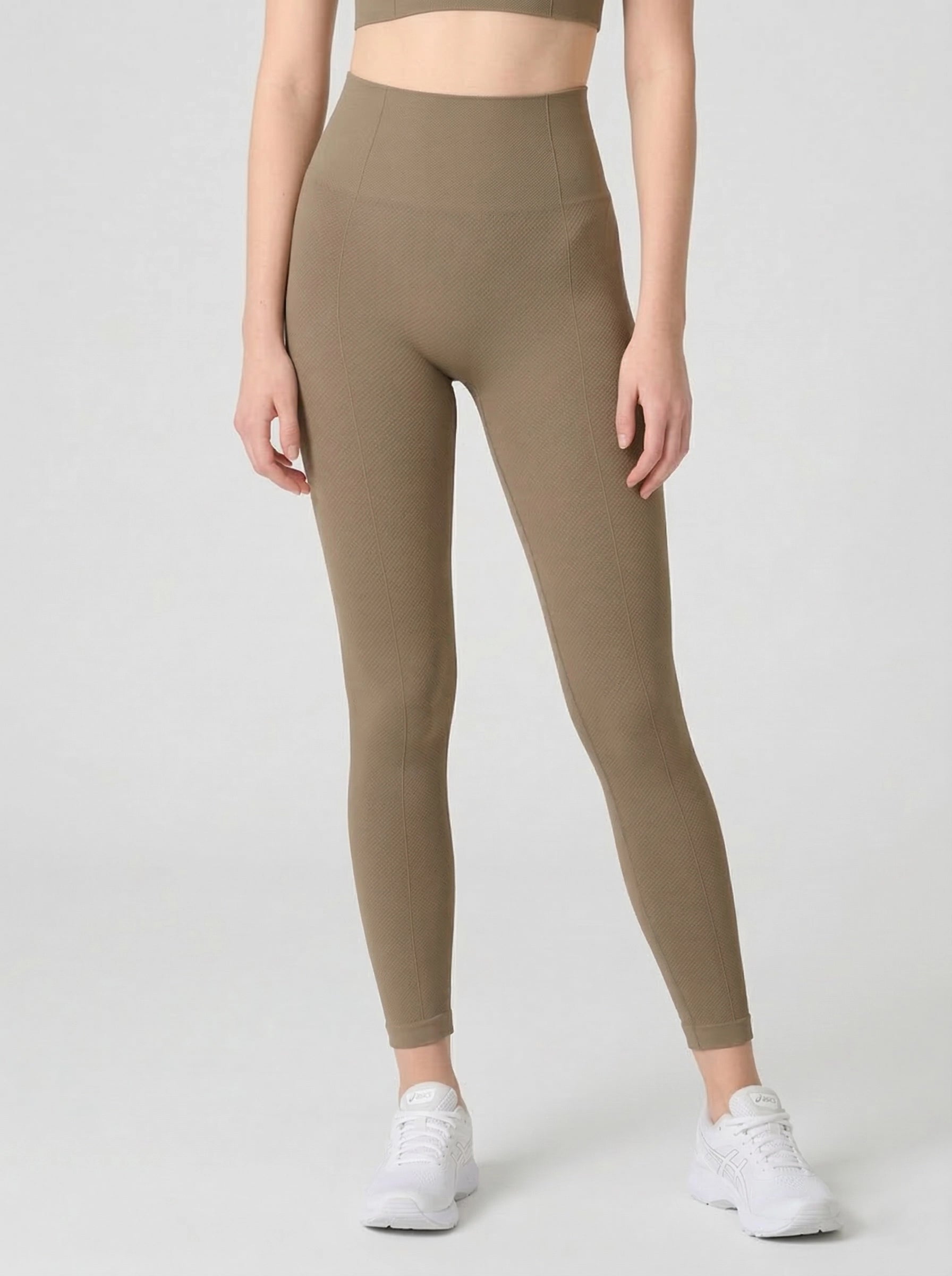 Holly Honeycomb Patterned High Waist Leggings Green