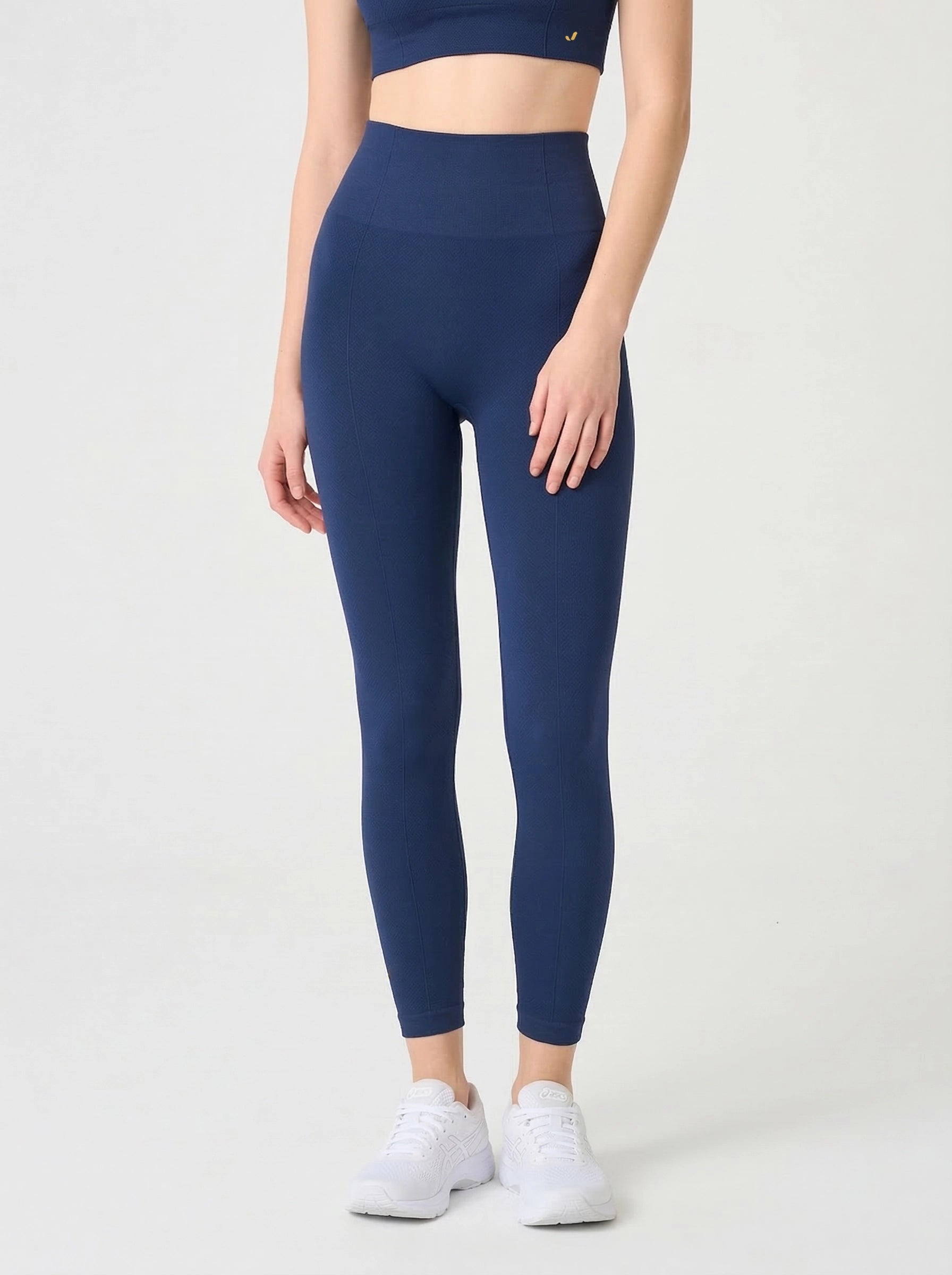 Holly Honeycomb Patterned High Waist Leggings Navy