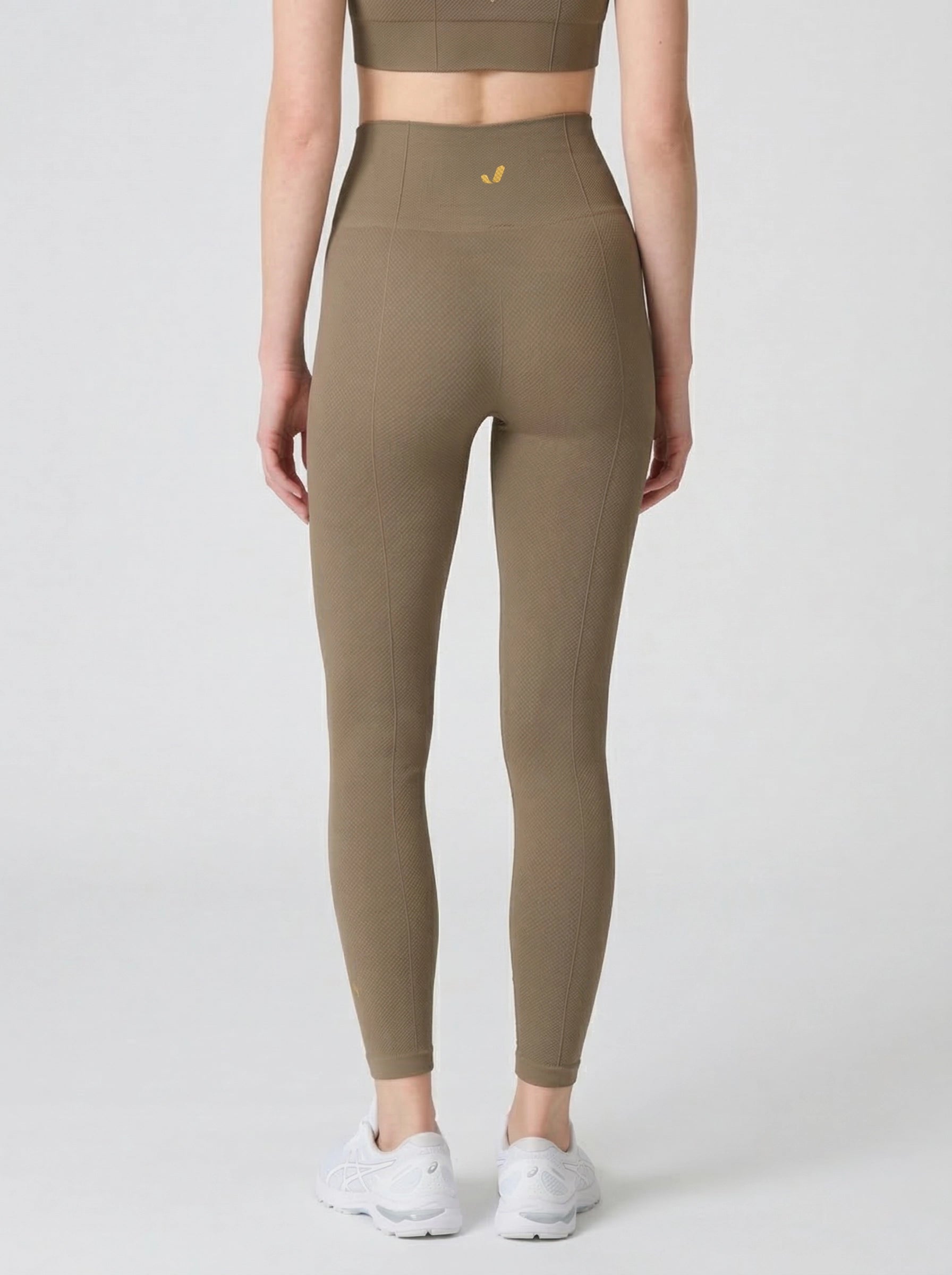 Holly Honeycomb Patterned High Waist Leggings Green