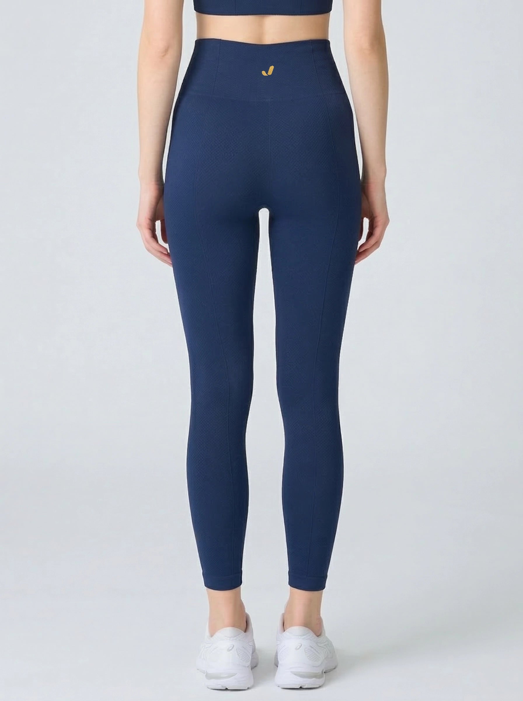 Holly Honeycomb Patterned High Waist Leggings Navy