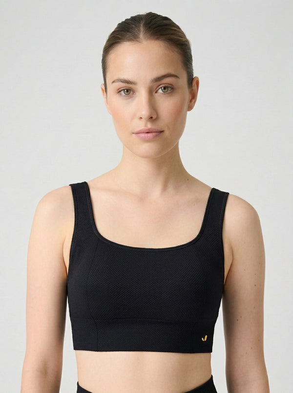 Holly Honeycomb Patterned Cupped Bra Black