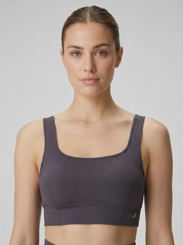 Holly Honeycomb Patterned Cupped Bra Anthracite